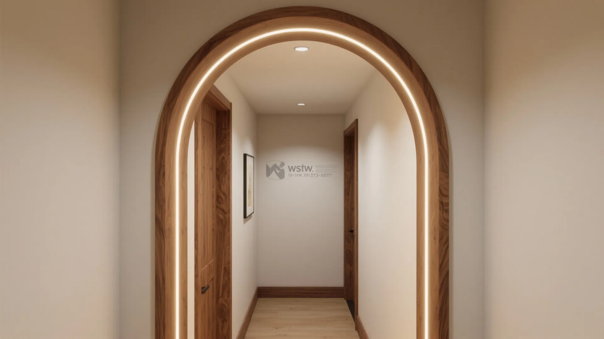 Timber Trim Arch with Hidden LED Wash