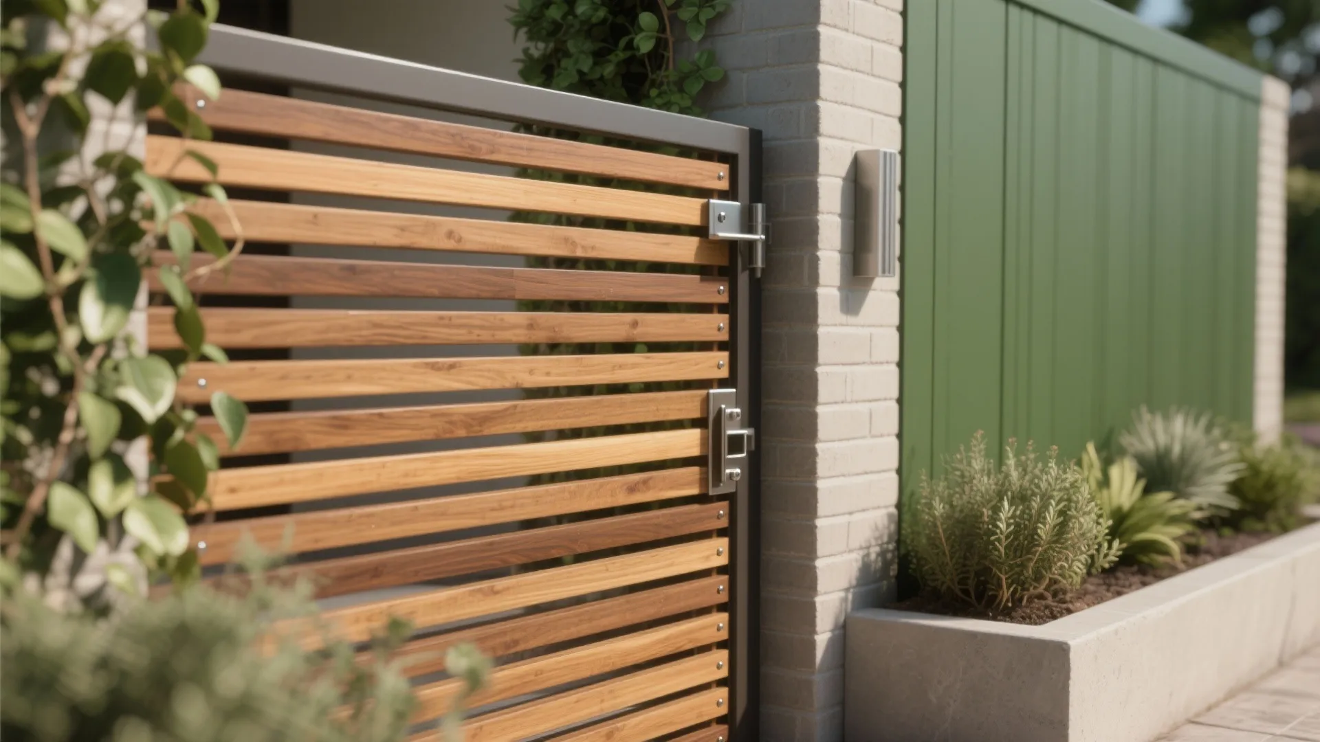 Natural Warmth: Timber Slats and Green Wall Layers