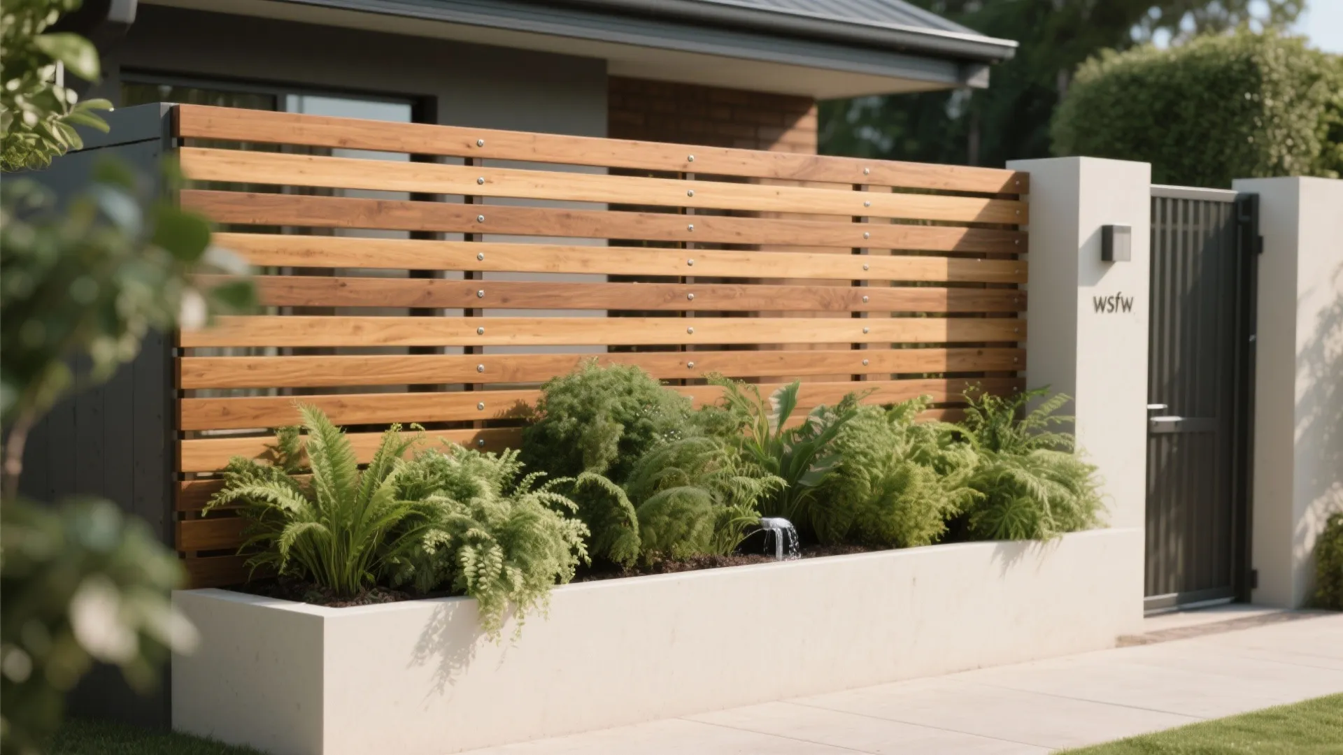 Timber Slats with Integrated Planters