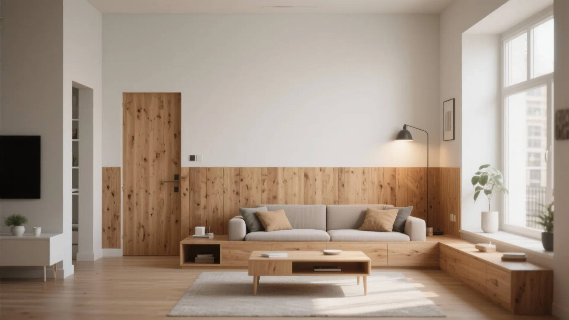 5. Mixed Materials: Timber and Plaster Combo