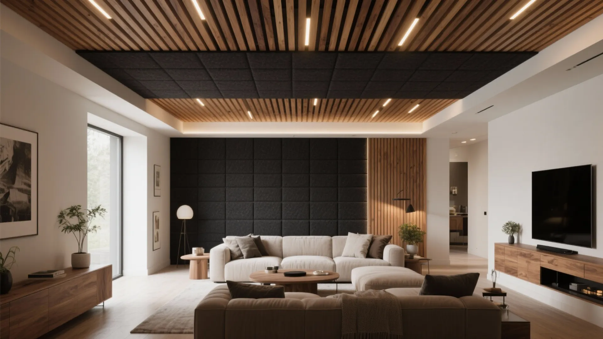 Timber Slat Bands with Acoustic Backing