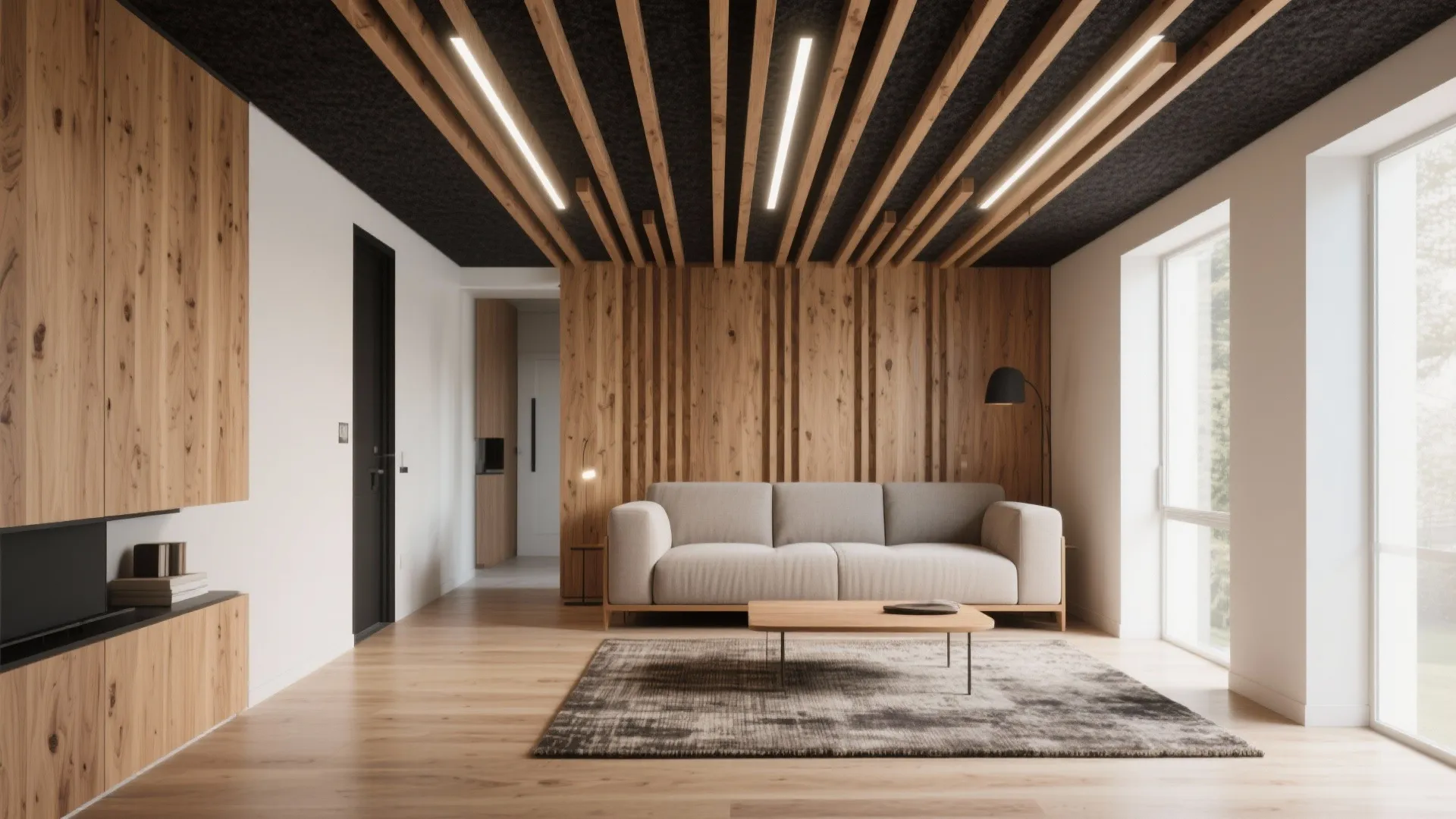 Timber Slats With Acoustic Backing
