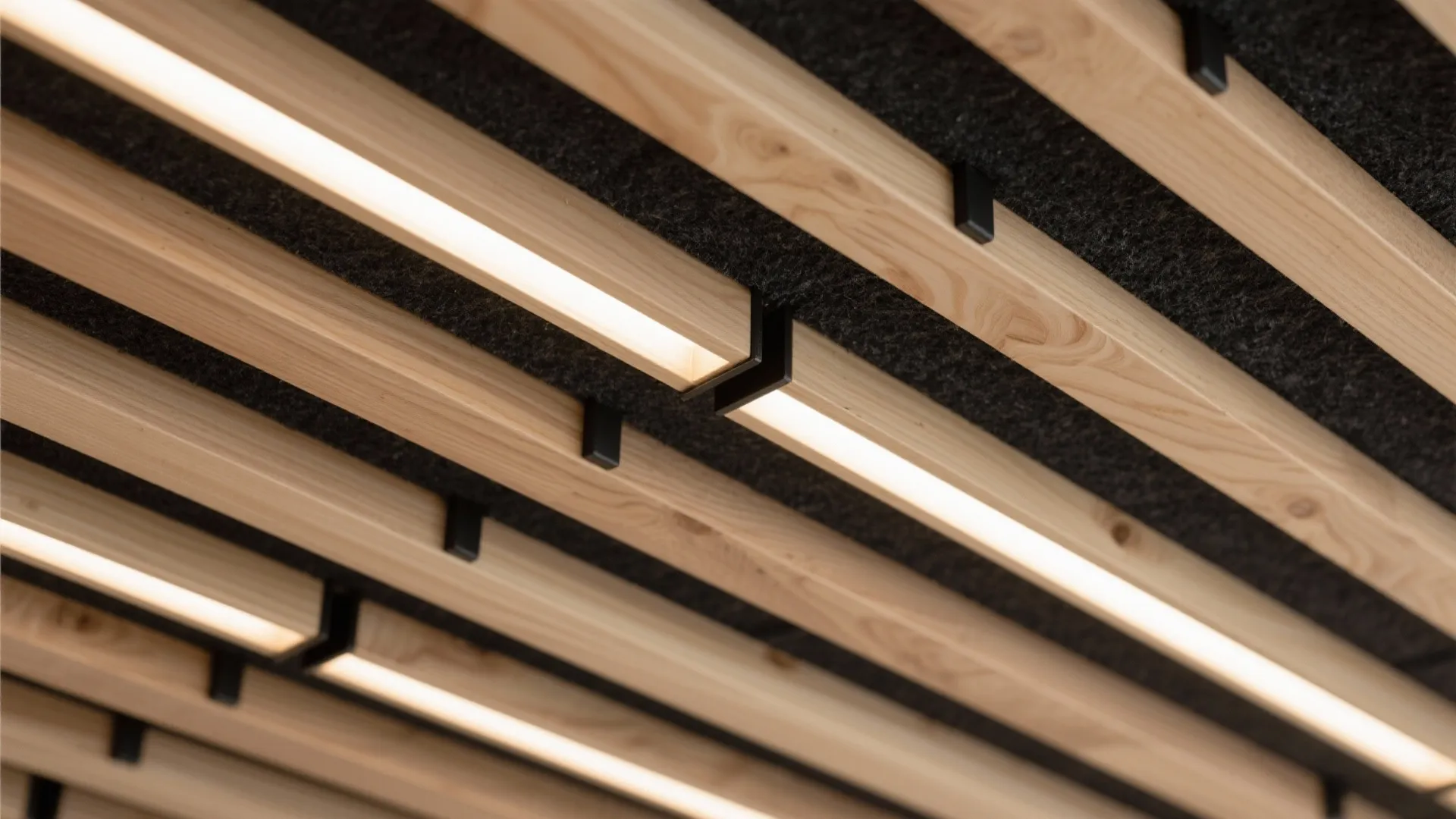 Accent spine with timber slats and acoustic backing