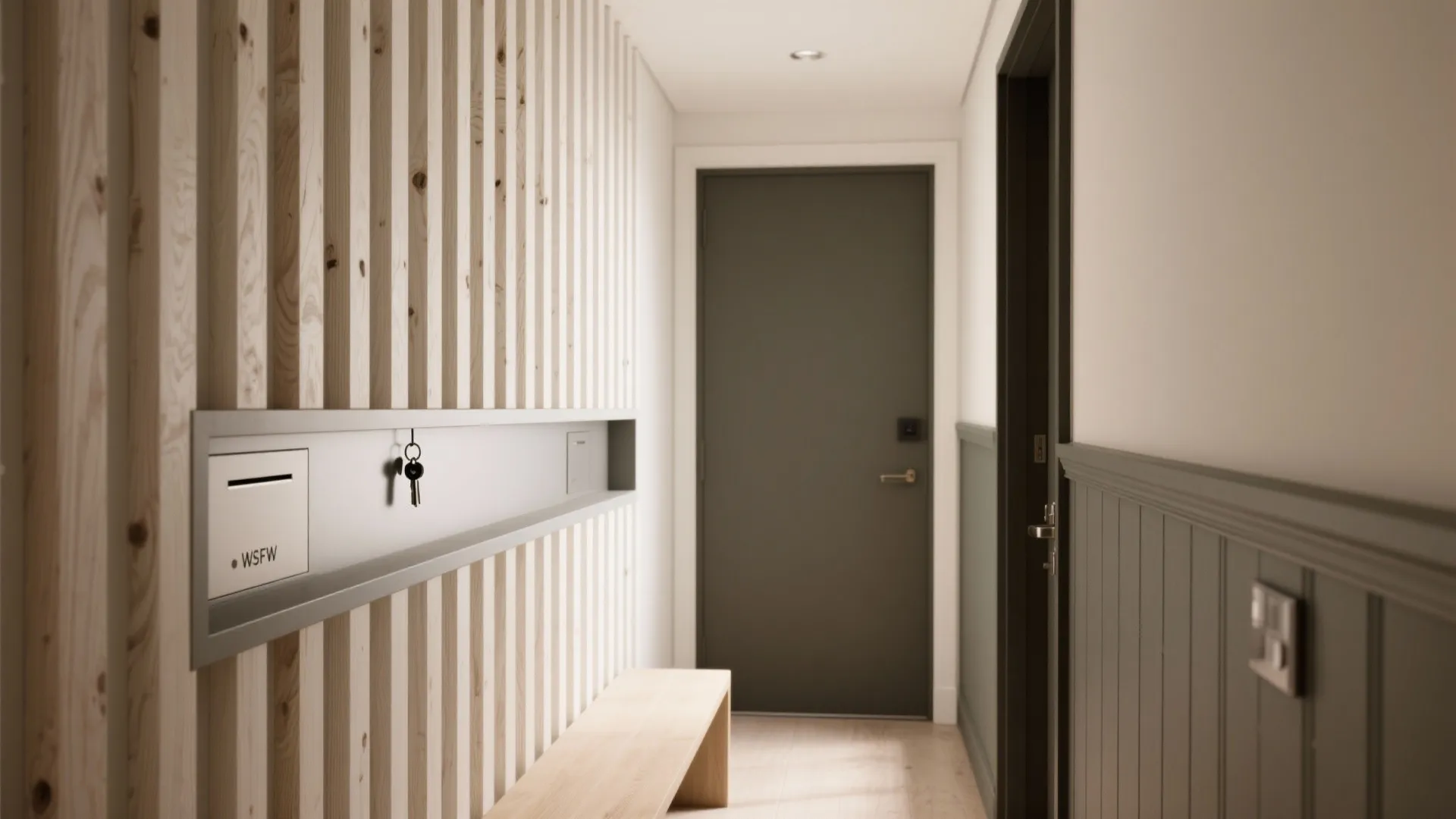 Timber Slat or Wainscot Feature Wall: Warmth and Rhythm