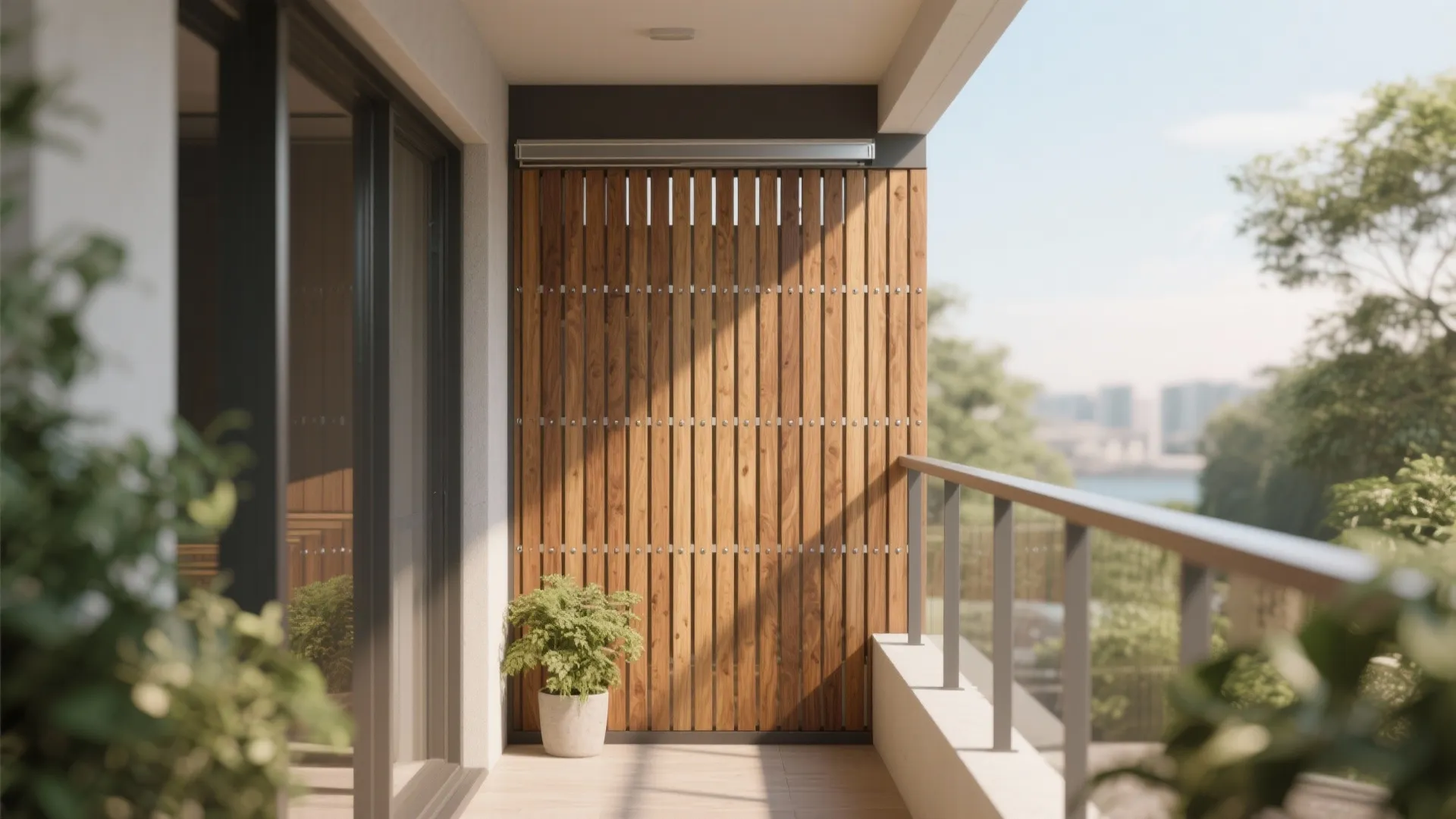 Timber Slat Privacy Drop Wall