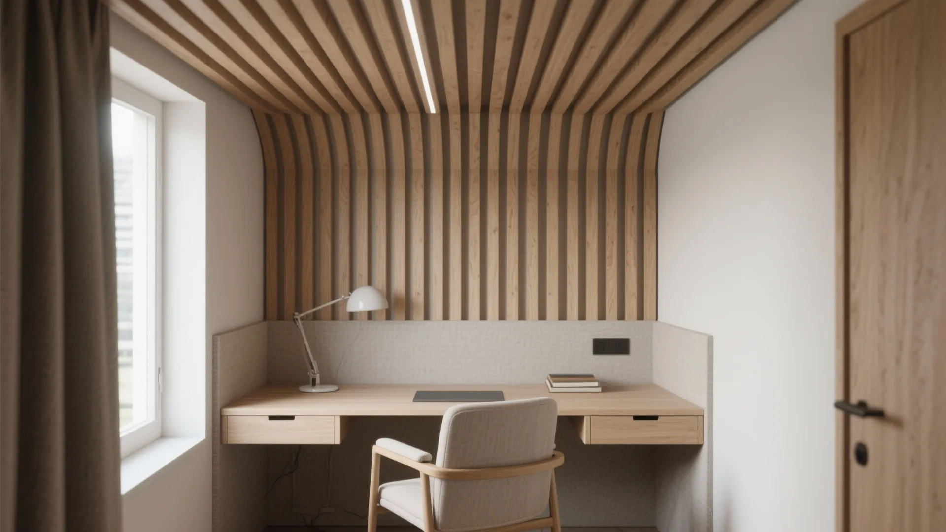 Tip 3: Slim beams or slatted ribs for rhythm and acoustics