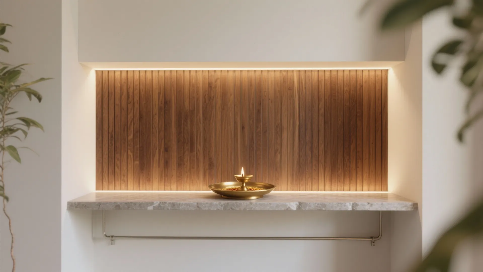 Timber Slats with Earthy Tones and Diffused Light