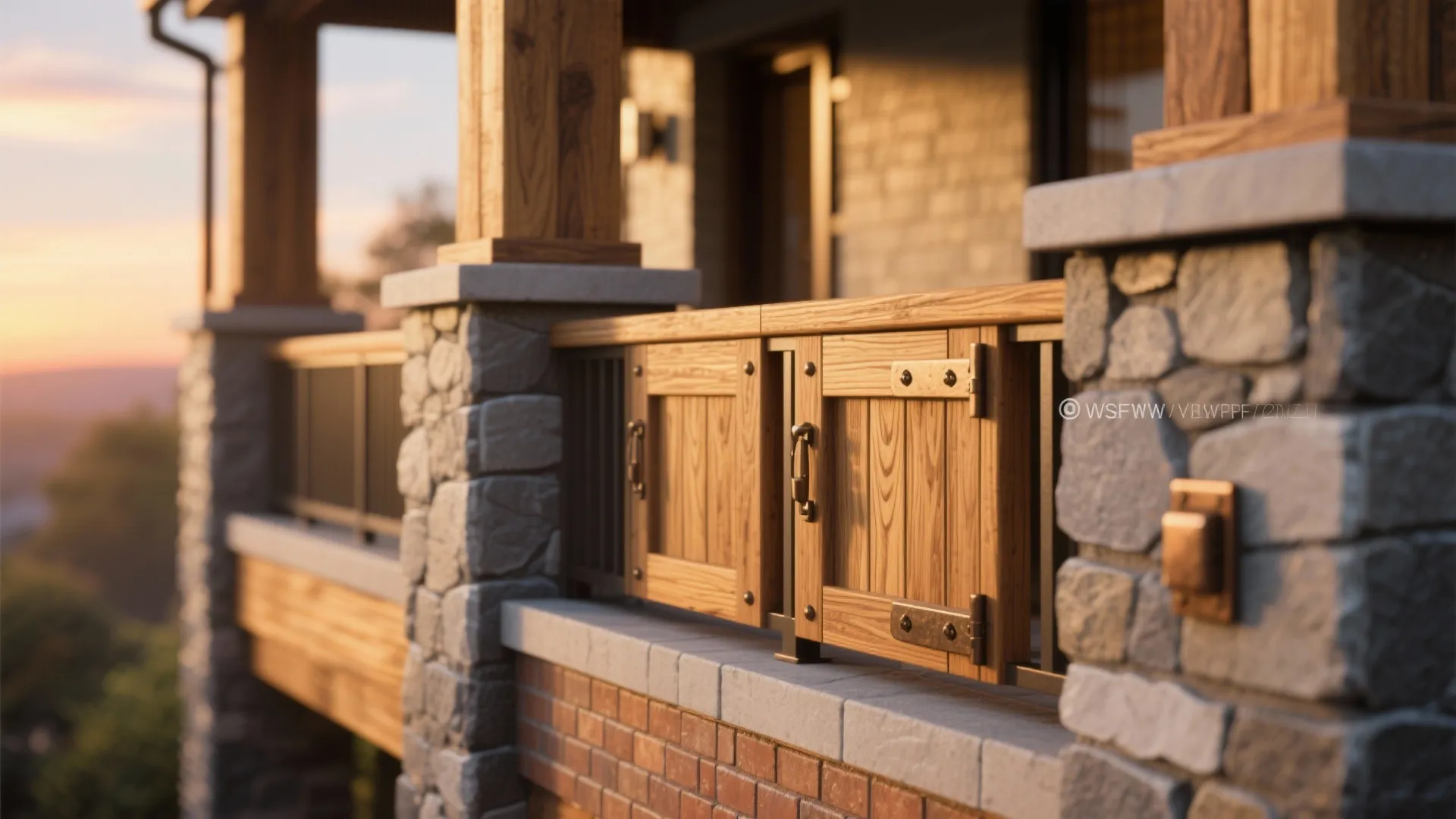 Warm Timber + Stone Framing