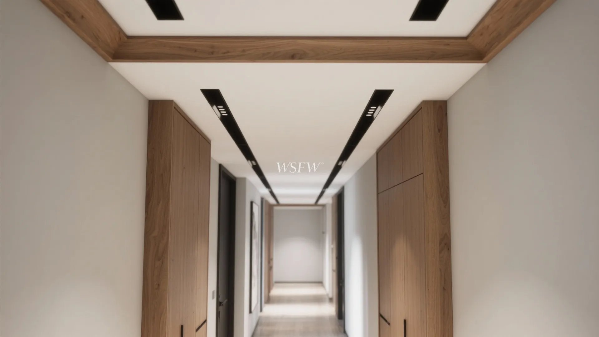 Timber Trim Border to Warm a Modern Hall