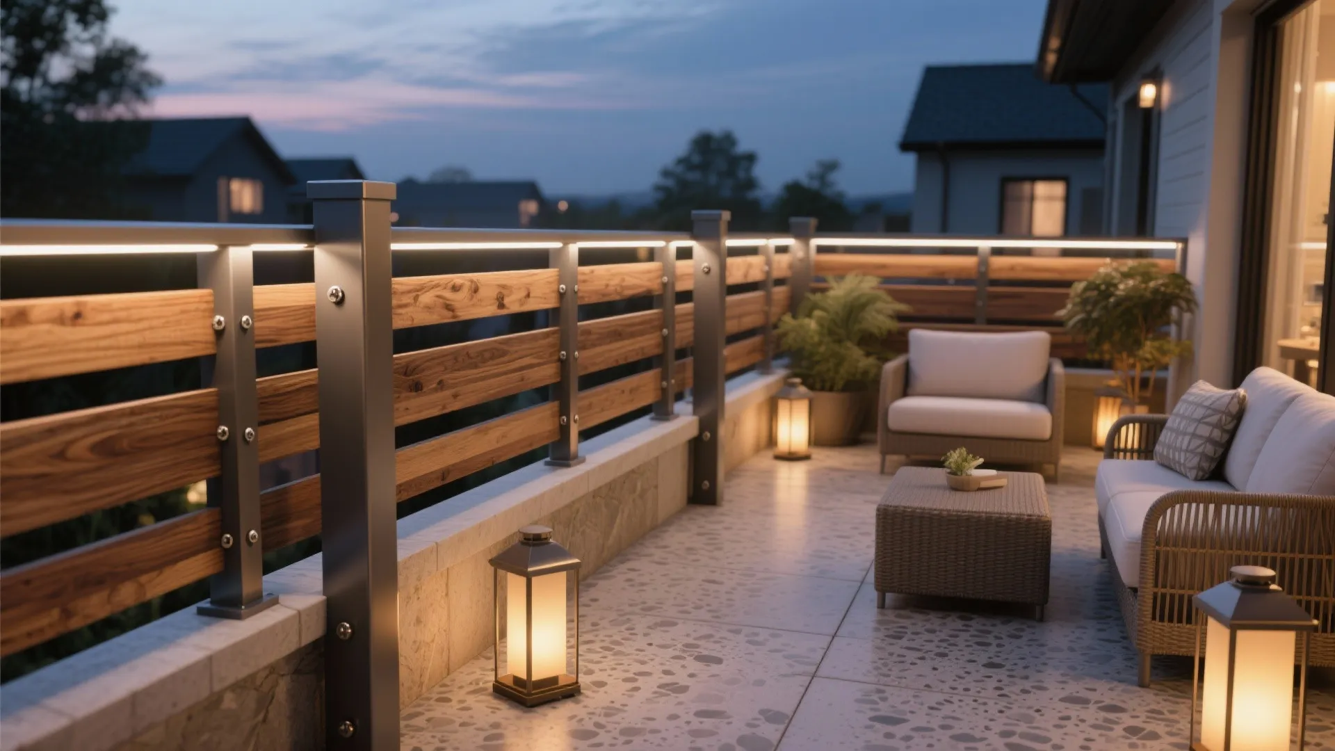 Timber-Wrapped Columns for Warmth and Layered Texture