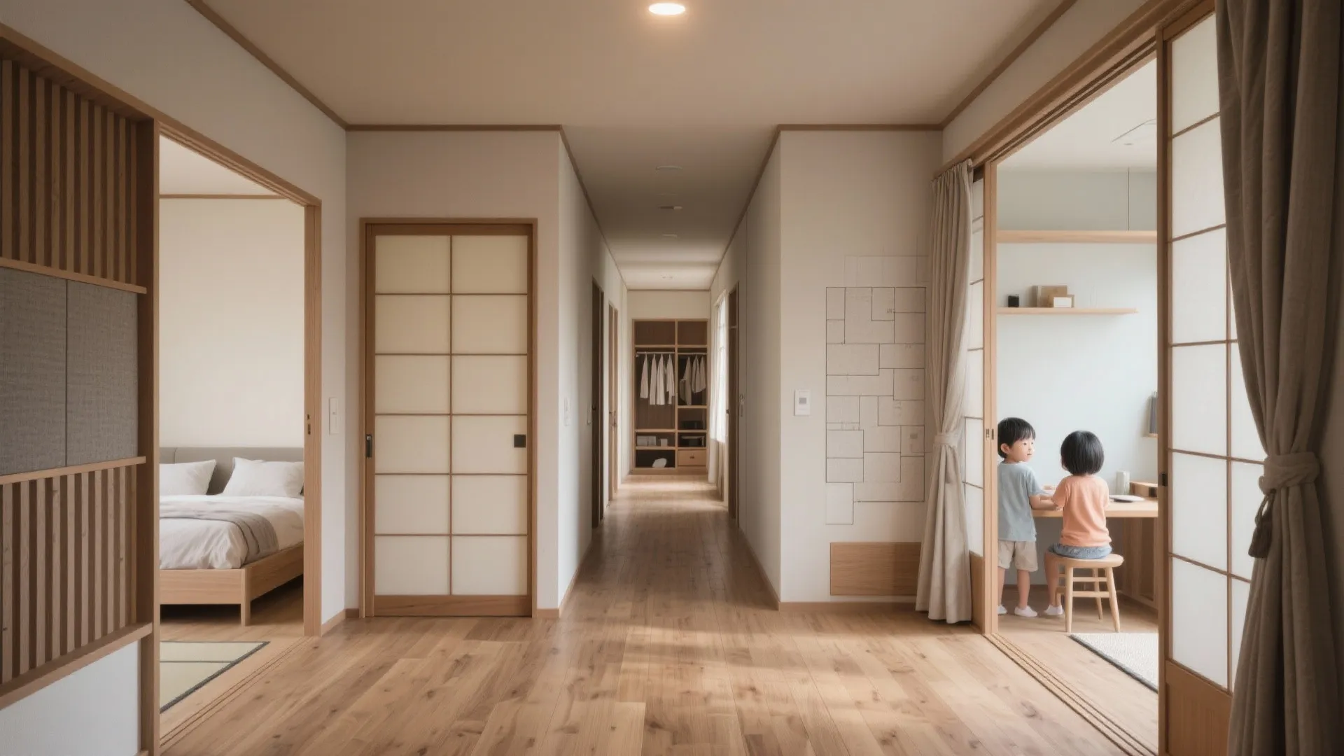 5LDKの部屋配分は「用途の時間帯」で区分し、日式風格の秩序を保つ