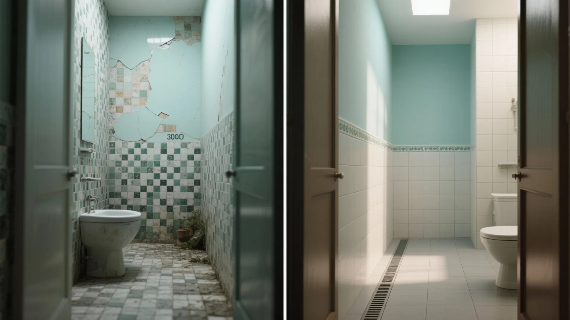 Space-Boosting Laying Patterns for Tiny Bathrooms