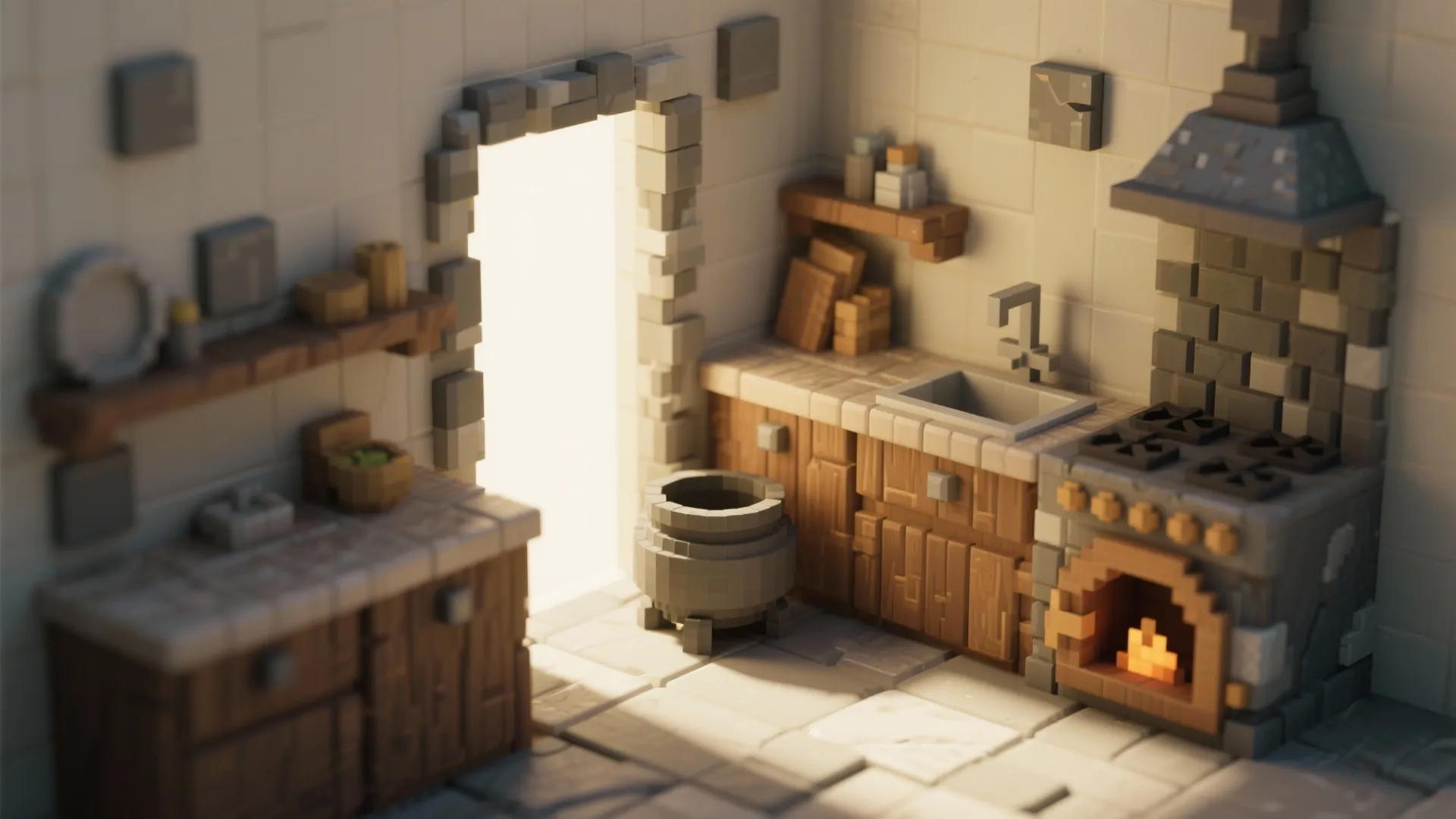 1. Tiny L-shaped kitchenette