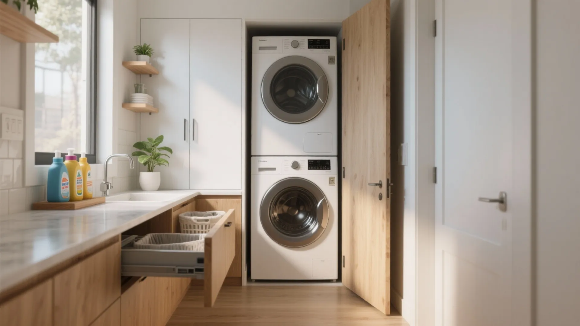 Small Spaces Laundry Room Ideas — 5 Tips: Creative, practical laundry room ideas for tiny spaces (and a little Sims 4 fun)