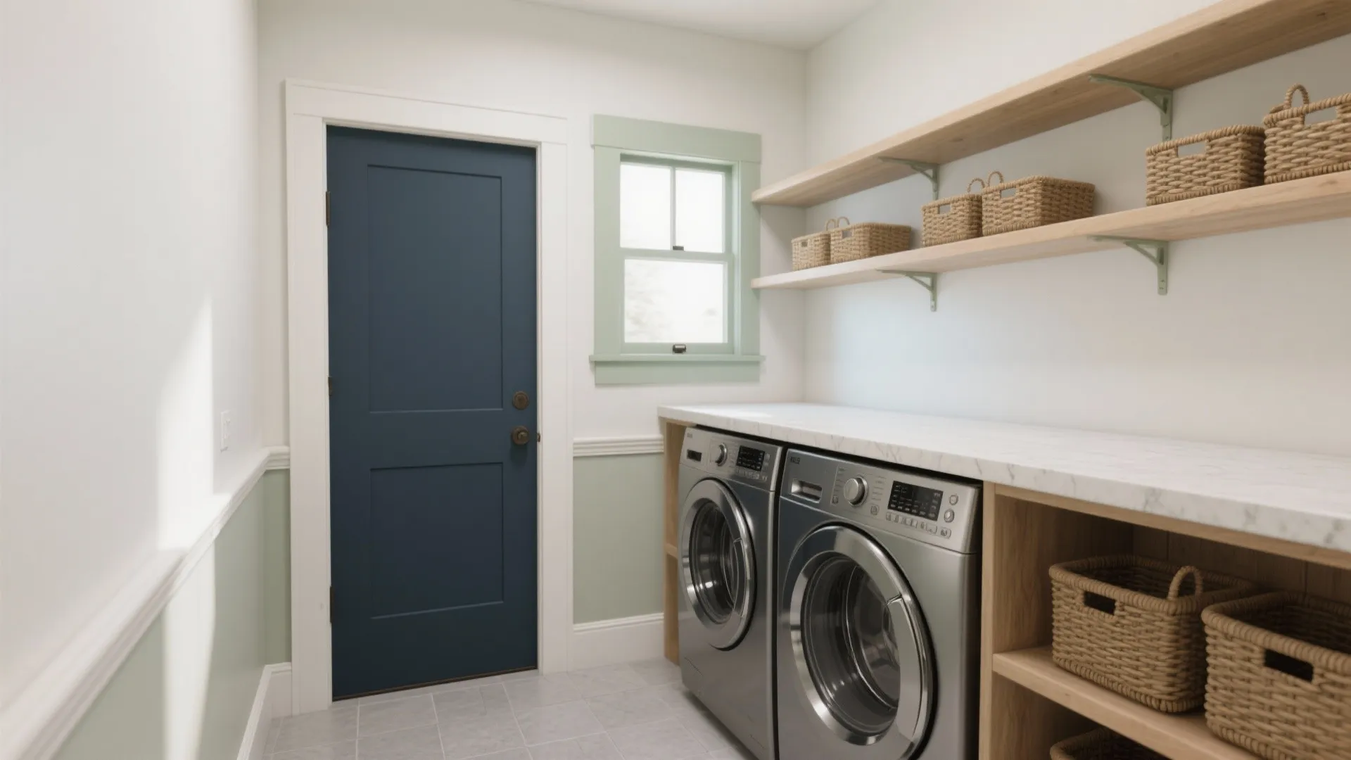 5 Small Laundry Room Paint Ideas that Max Out Space: Calm colors, smart finishes, and painterly tricks I use to make tiny laundry rooms feel bigger, brighter, and more enjoyable.