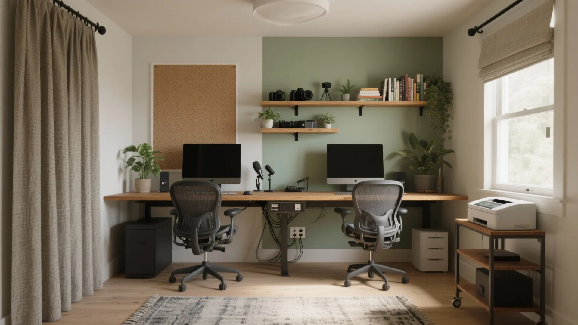 Shared Home Office Ideas: 5 Smart Solutions: Designing a compact, calm workspace for two—without losing your dining table.