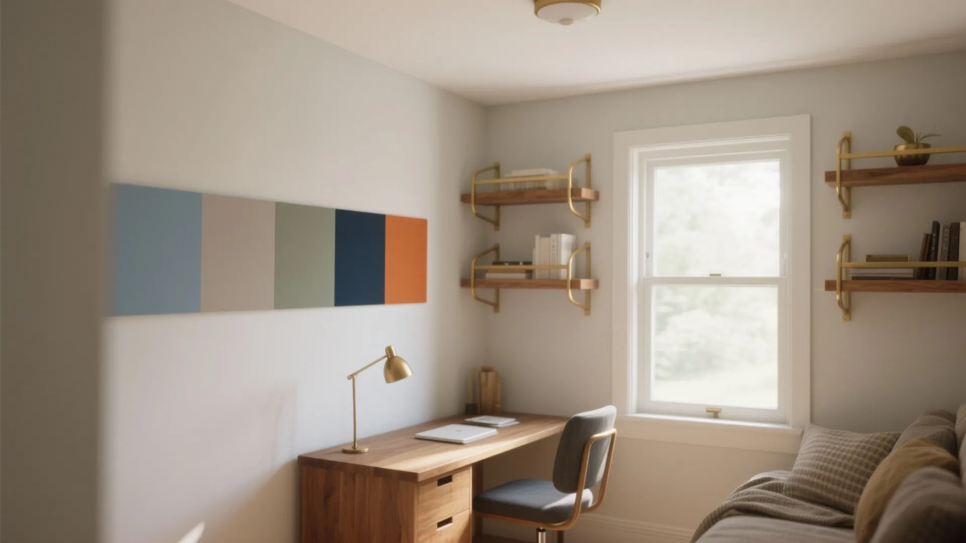 Home Office Paint Color: 5 Smart Ideas: Practical paint color inspirations for productive, small home offices from a designer with 10+ years of kitchen and small-space experience