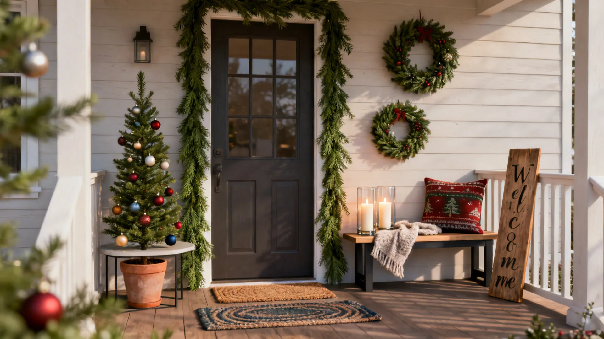 5 Cozy Small Front Porch Christmas Ideas