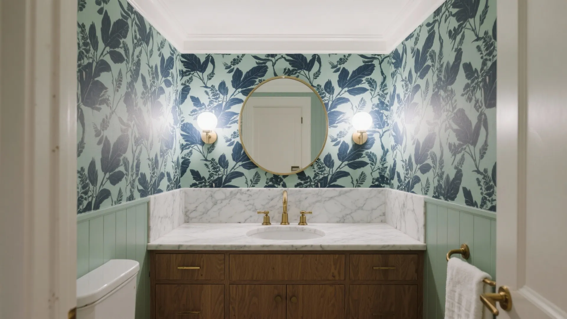 Wallpaper in Small Powder Room: Design Tips and Tricks: 1 Minute to Secrets for Elevating Your Tiny Bathroom with Wallpaper