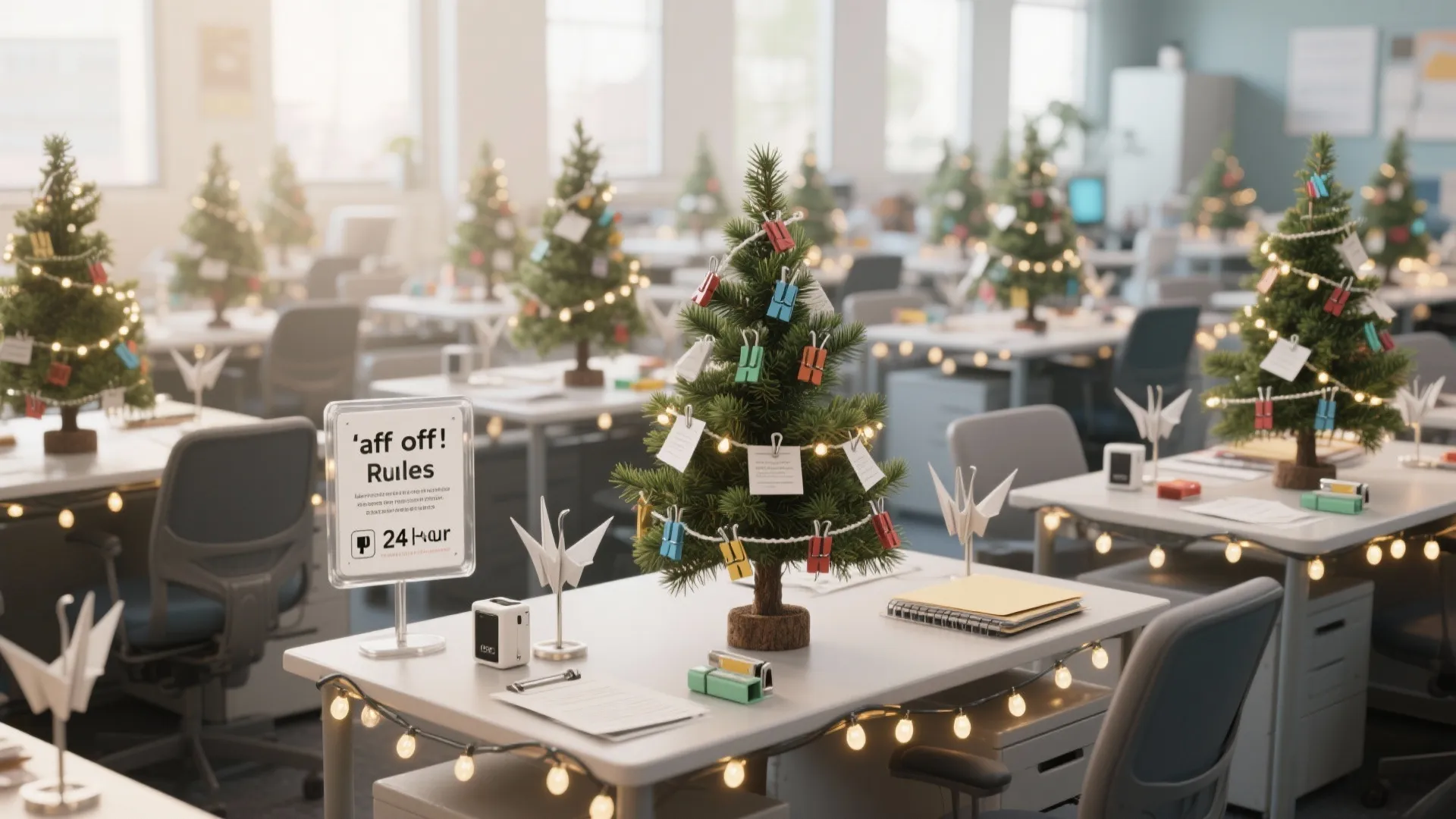 4. Desk-Off: Tiny Tree Decorating