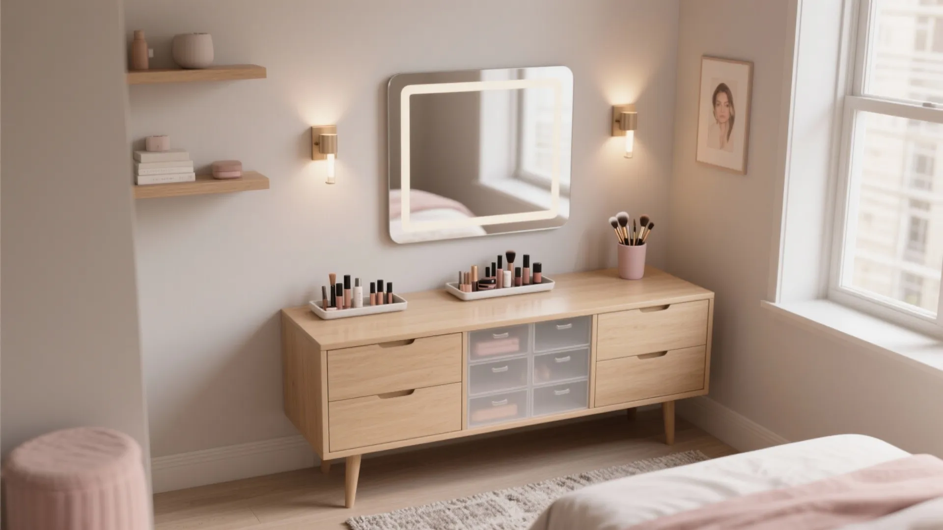 Organizing Makeup in a Small Space: Smart Solutions for Tiny Rooms: 1 Minute to a Clutter-Free Vanity: Small Space Makeup Organizer Hacks