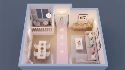 Soft Pink Nursery & Living Room Combo Design