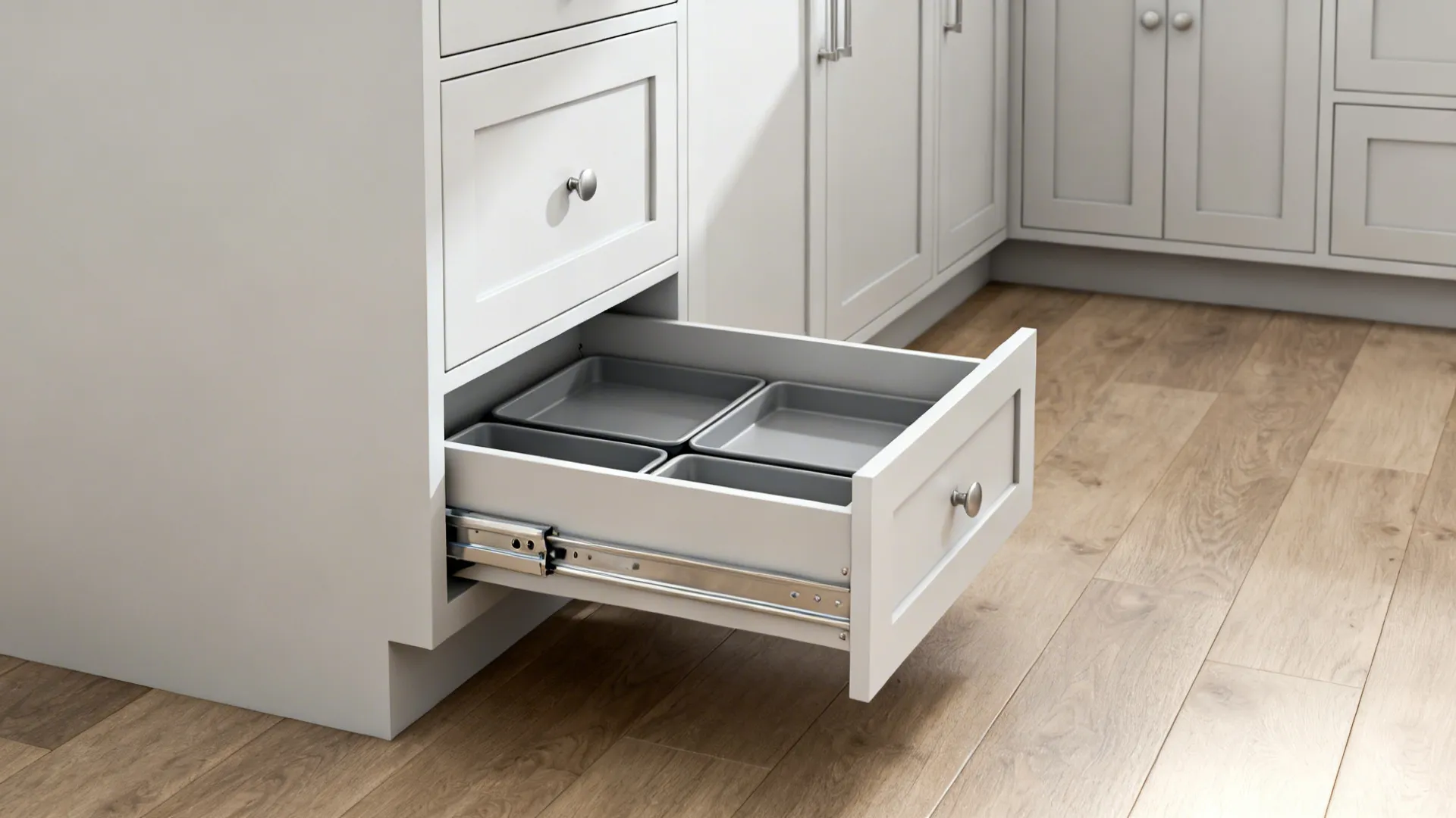 4) Toe-Kick Drawers + Corner Pull-Outs for the ‘Dead’ L