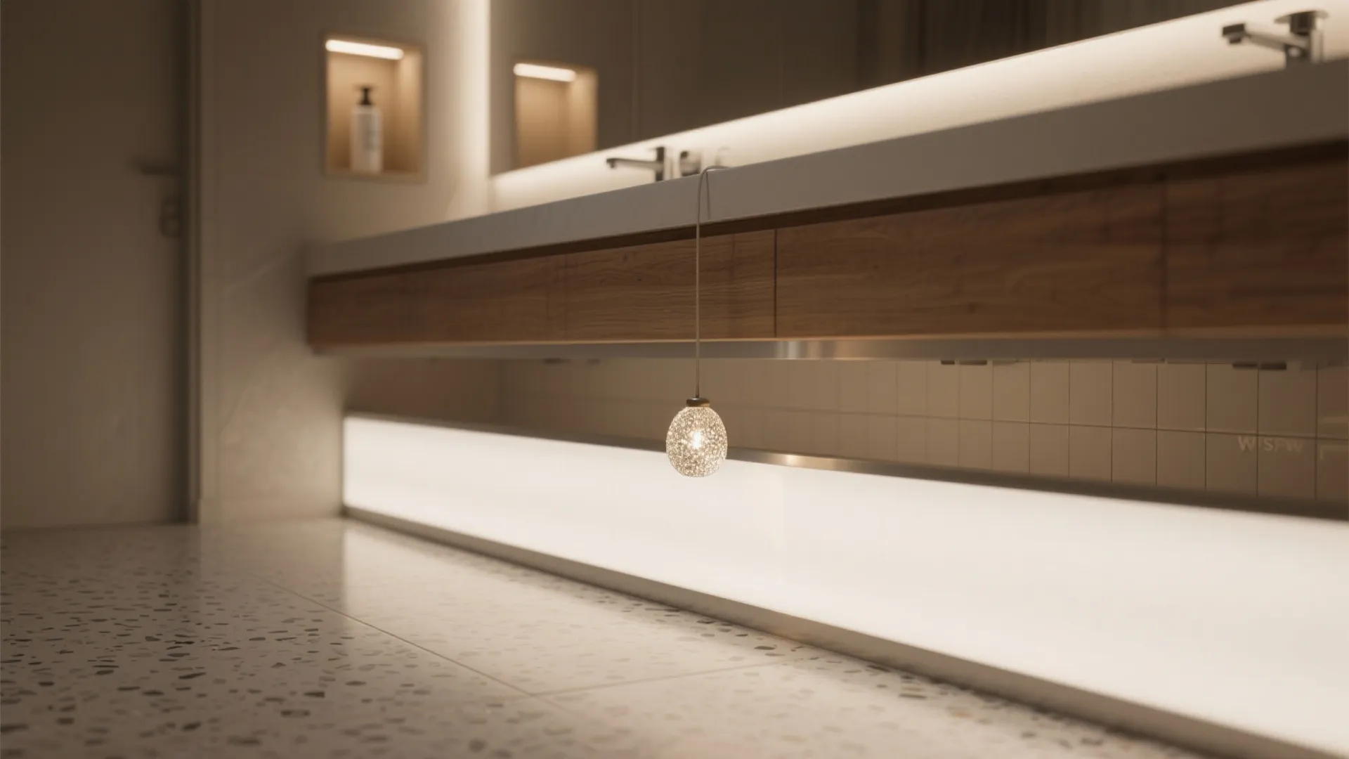 Accents and details: niches, toe-kicks, and a touch of sparkle