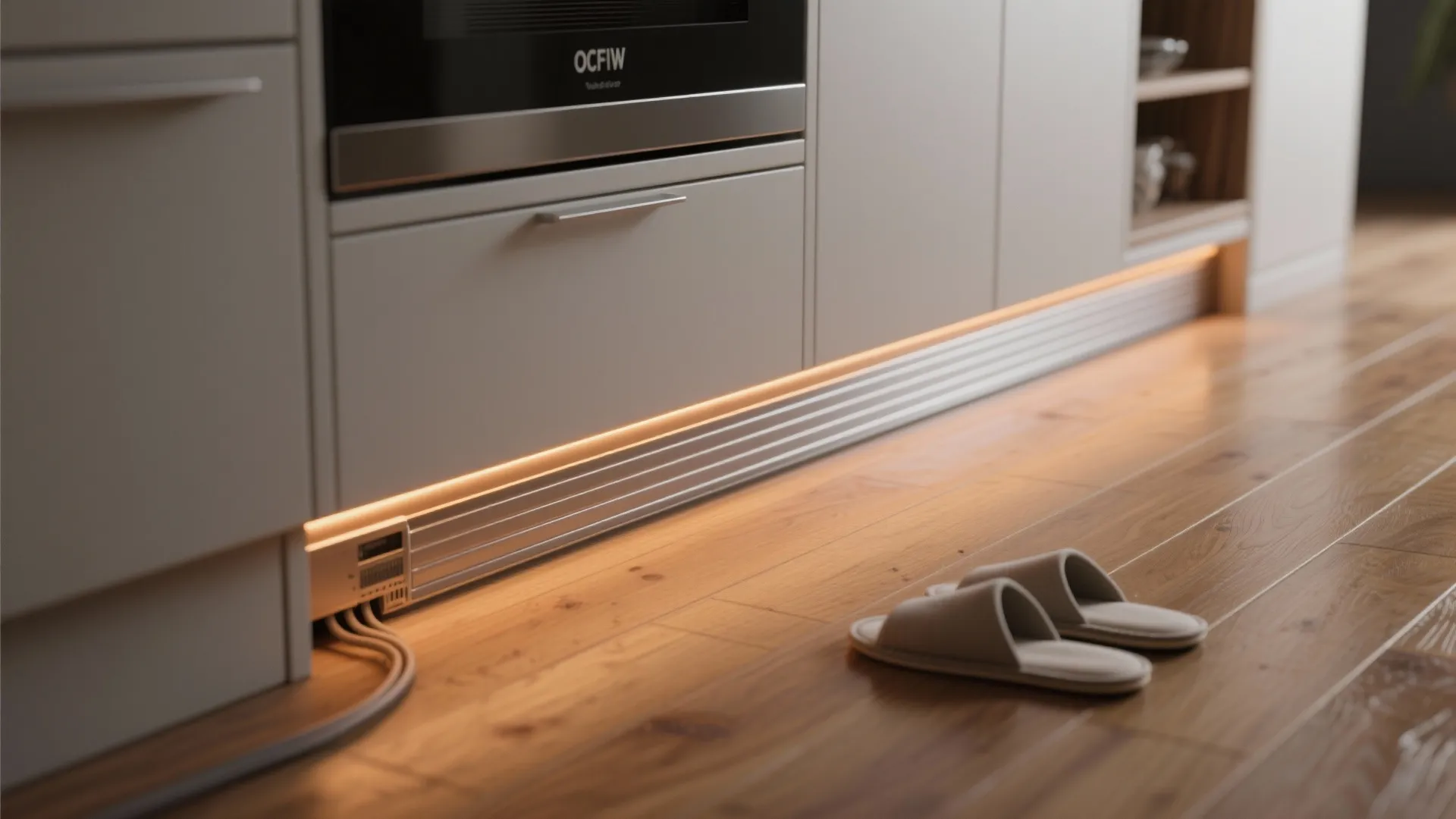 2. Under-cabinet or toe-kick radiant strips