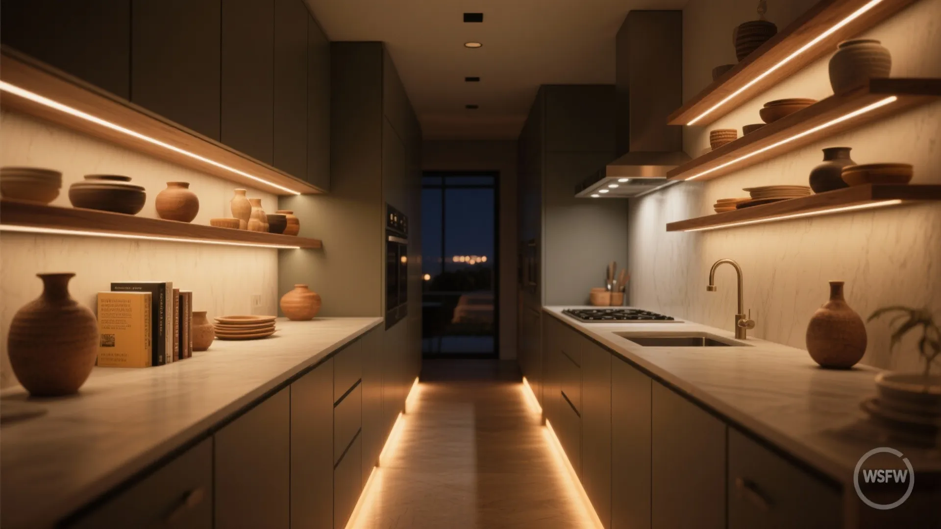 Toe-kick and shelf accent lighting