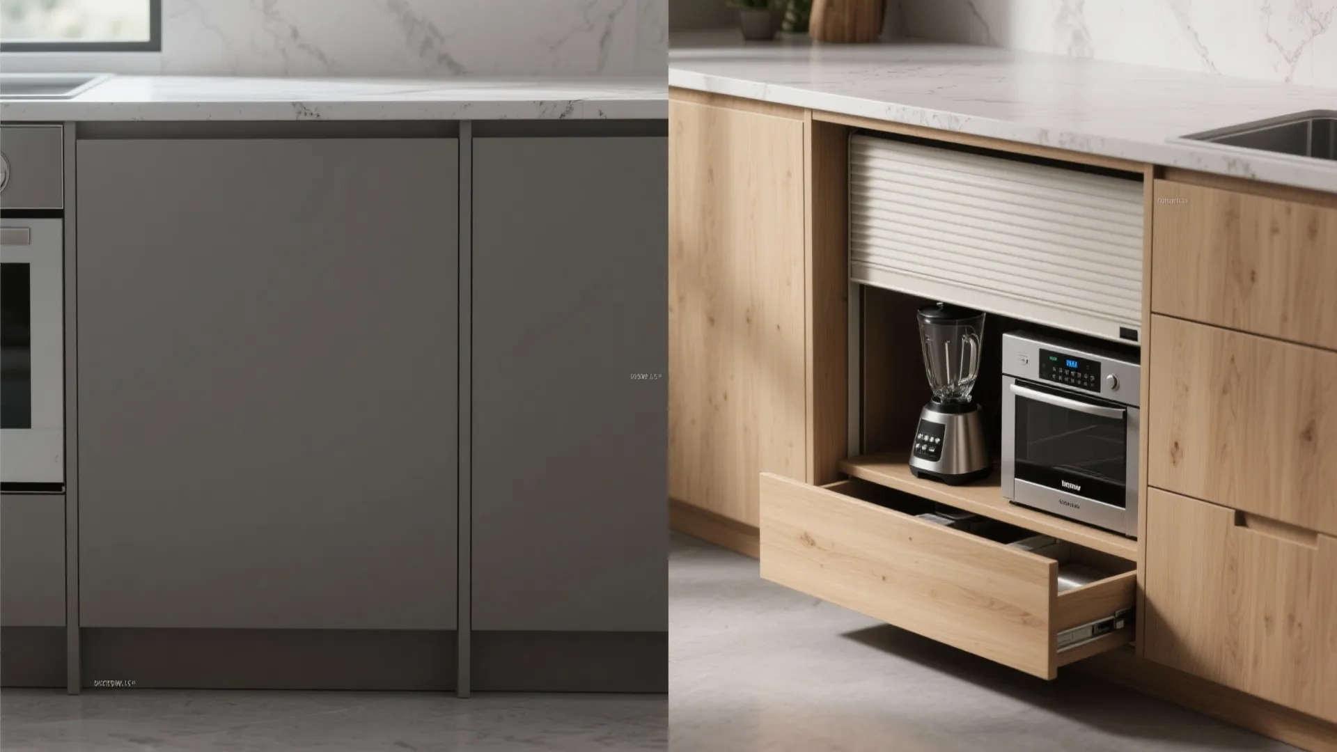 4. Toe-kick drawers and appliance garages