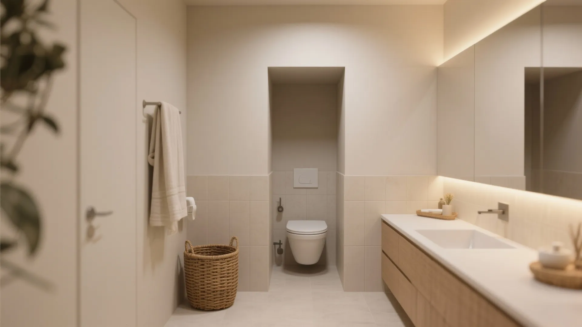 2. Tucked-Away Toilet Niche