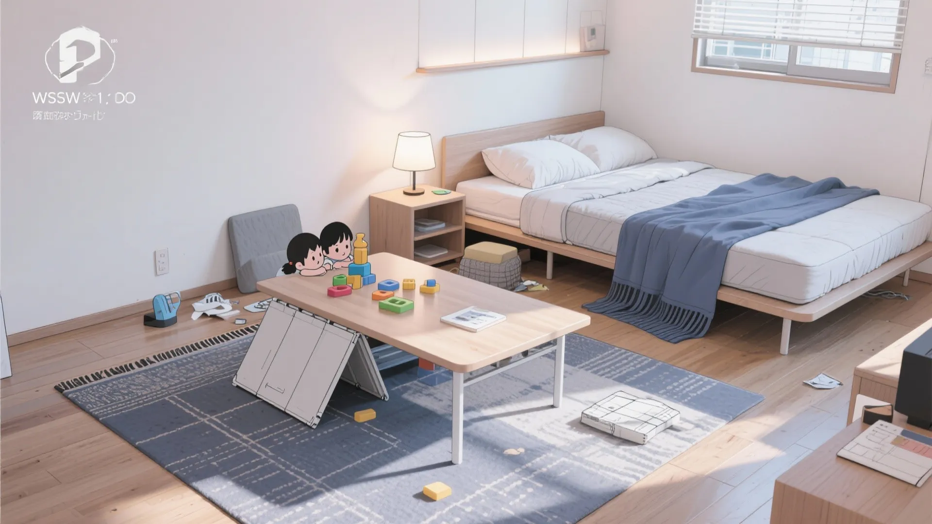 Tips 3: 可変レイアウトで“寝る・遊ぶ・食べる”を時間で切替（東京小戶型）
