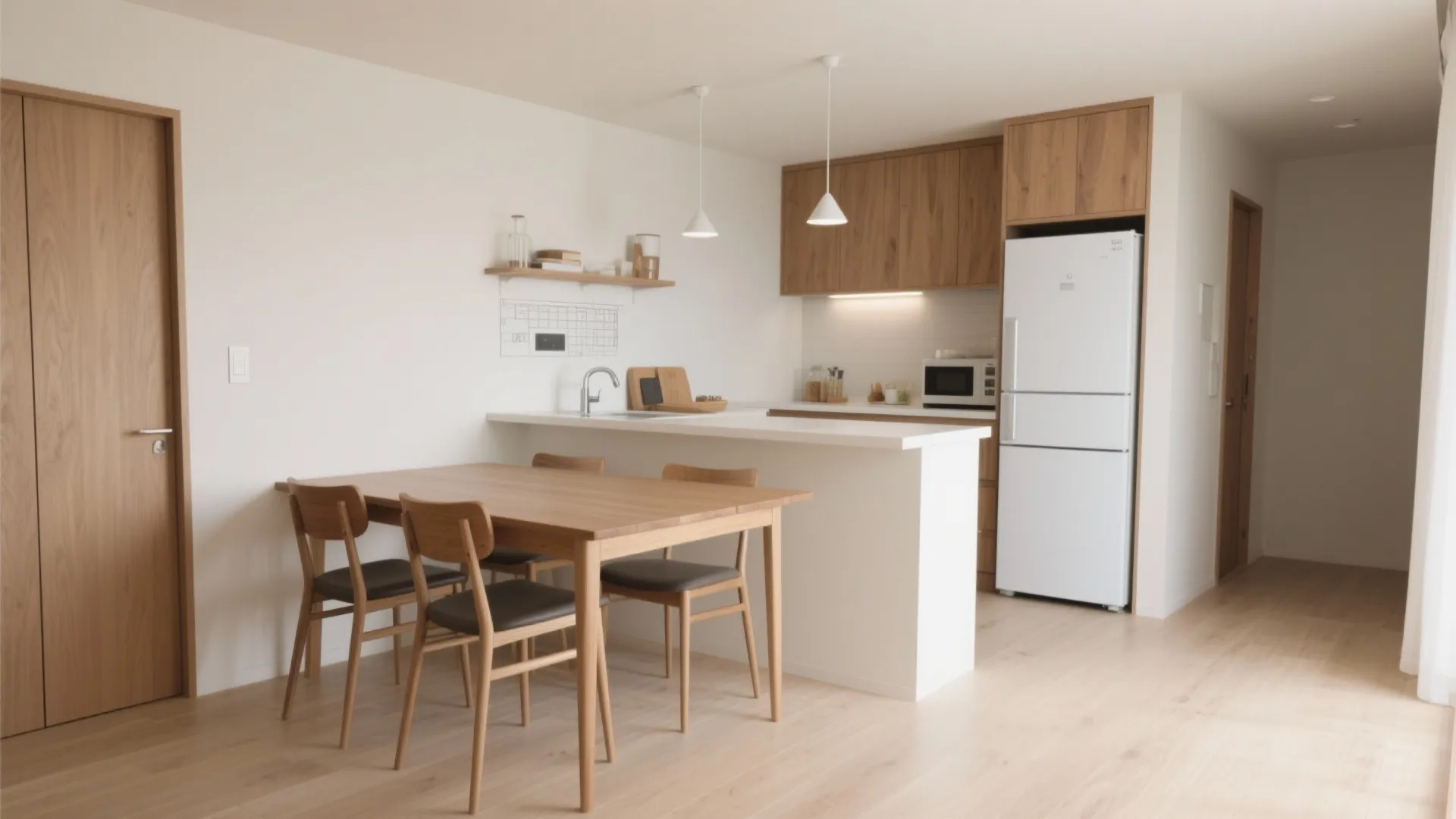 4. 家具は“面”で合わせ、配膳動線と家事動線をクロスさせない