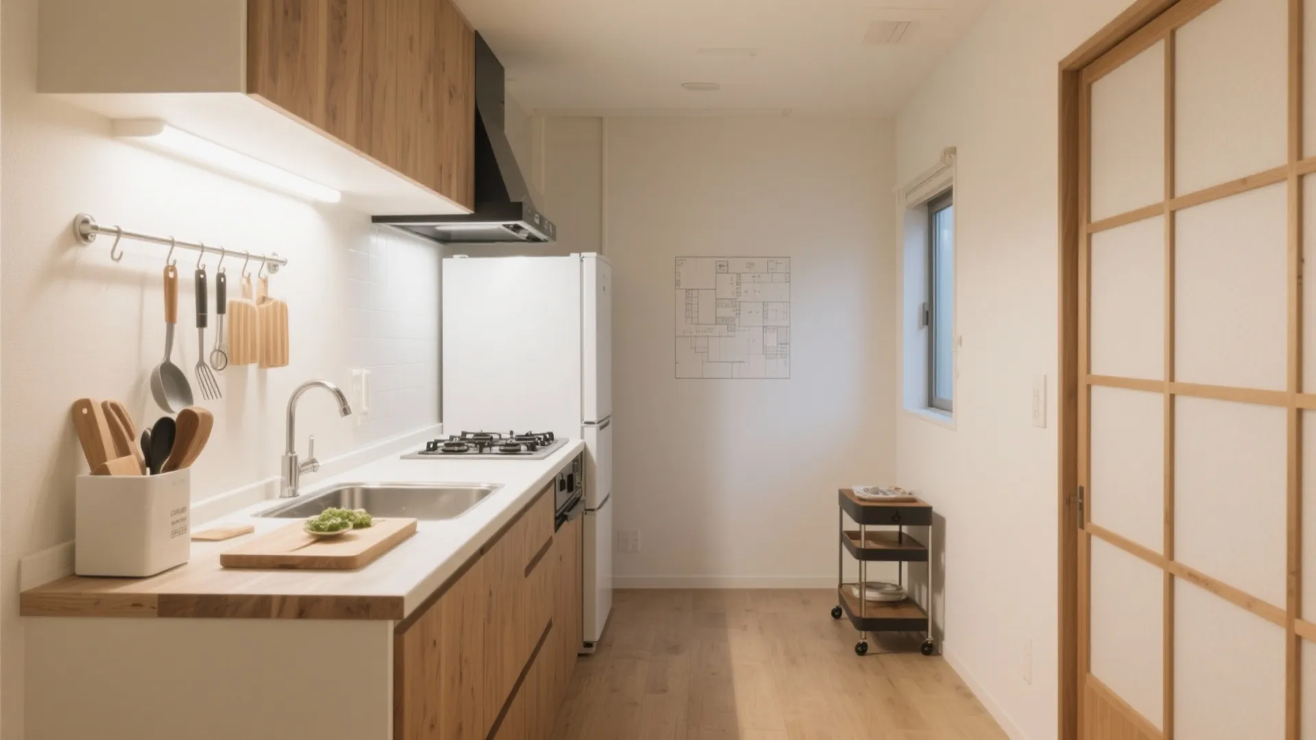 Tips 3: キッチンは“回さない”配置で（東京小户型 / 动线规划）