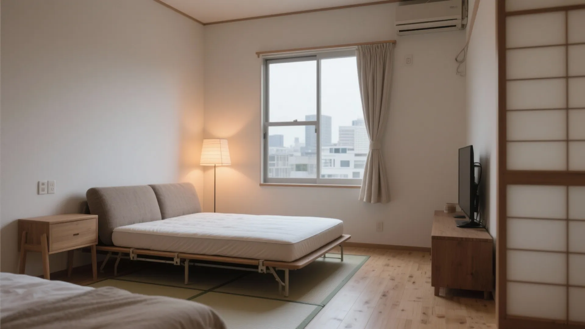 Tips 2: ベッドとソファは“視線の抜け”で並べない（東京小戸型×日式風格）