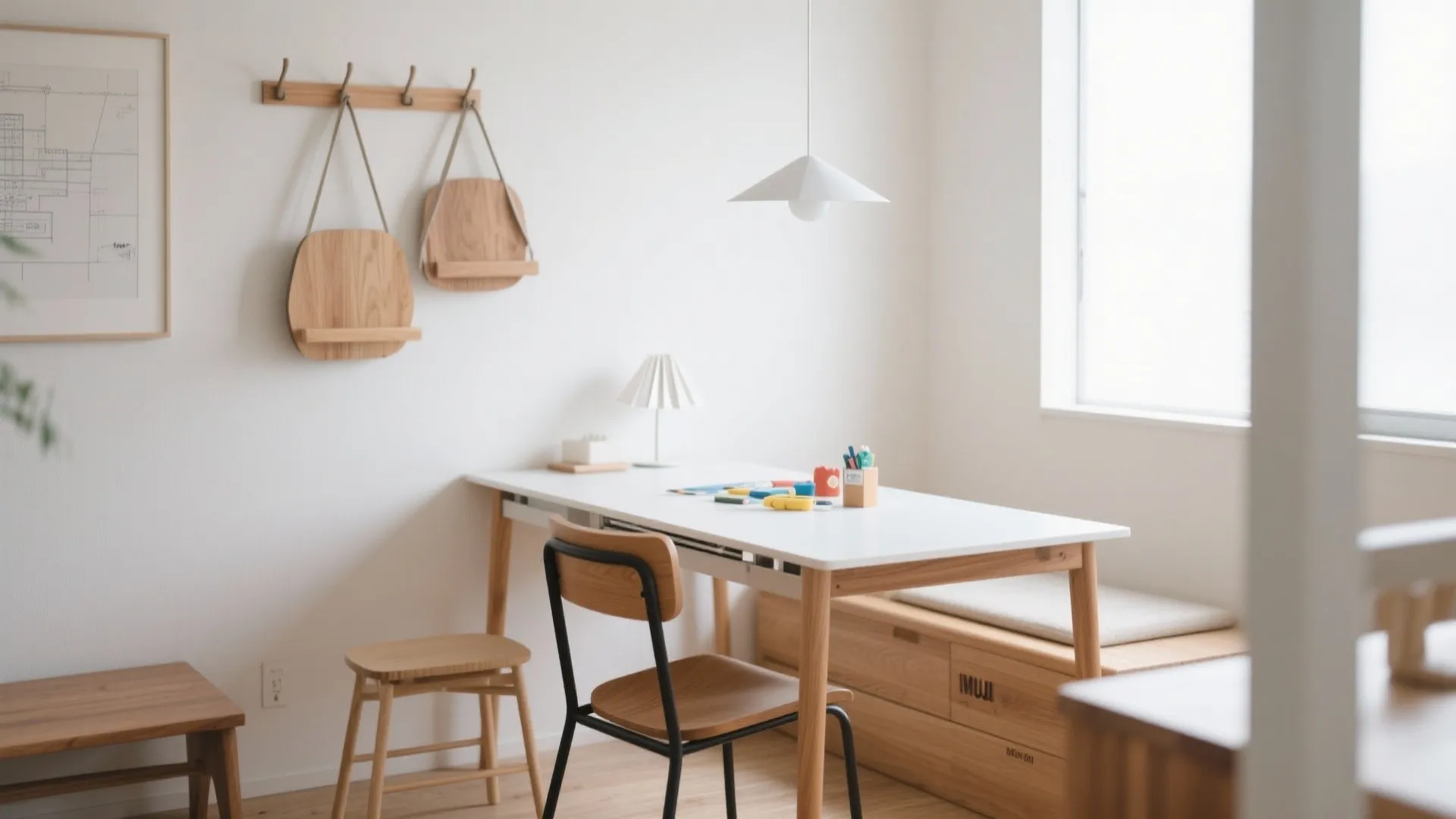 Tips 3: ダイニング=多目的ステージ—可動天板と折り畳み椅子で瞬時に切替（東京小戸型と日式風格）