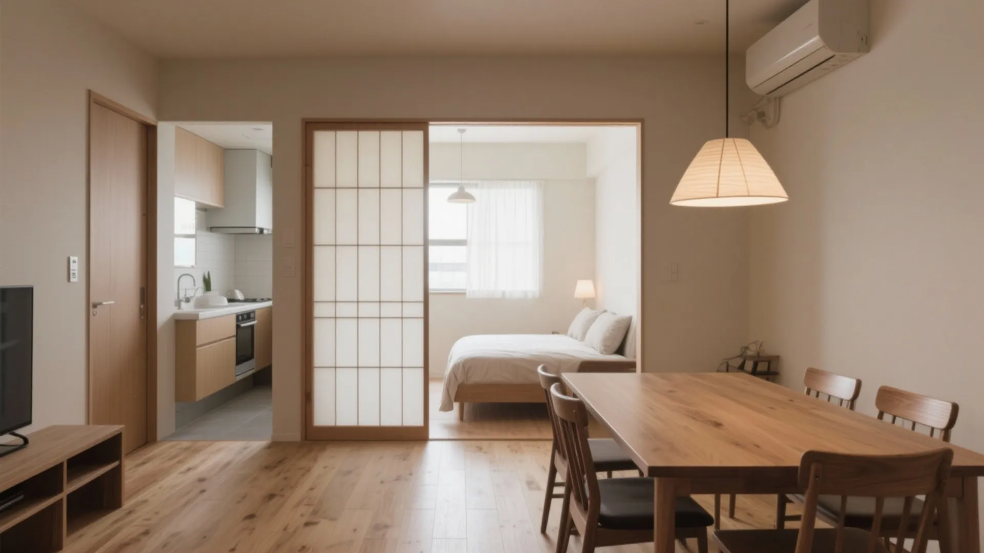 Tips 1: 1DKの“動線リング”を描く—ダイニングを横切らせない動線計画（動線規模と日式風格）