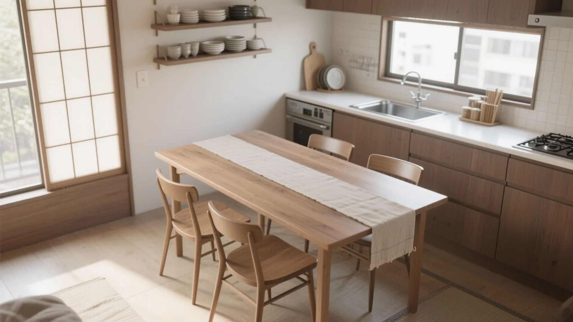 Tips 1: ダイニングとキッチンの動線を一直線に｜動線規劃で迷いゼロ