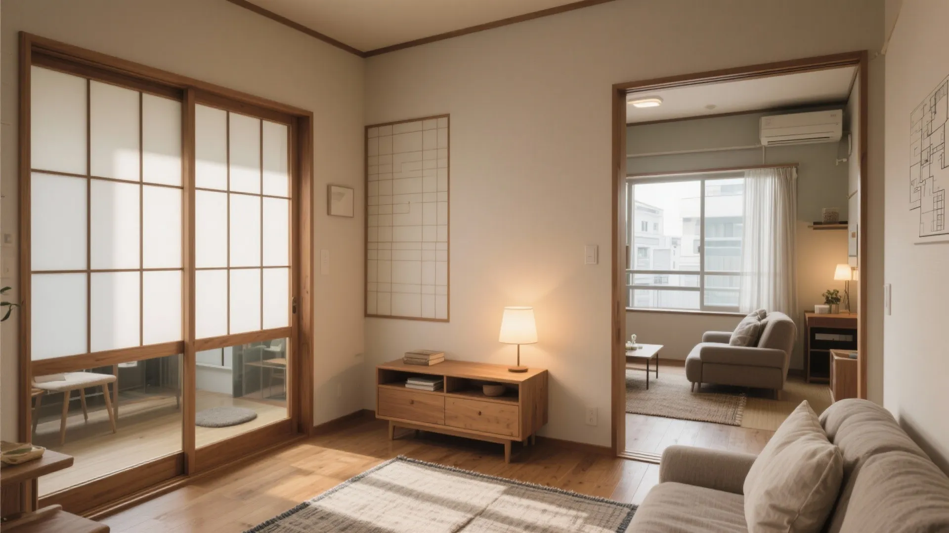 Tips 2: 1Rっぽくならない“ゾーニング”で生活のメリハリを作る（東京小戸型・日式風格）