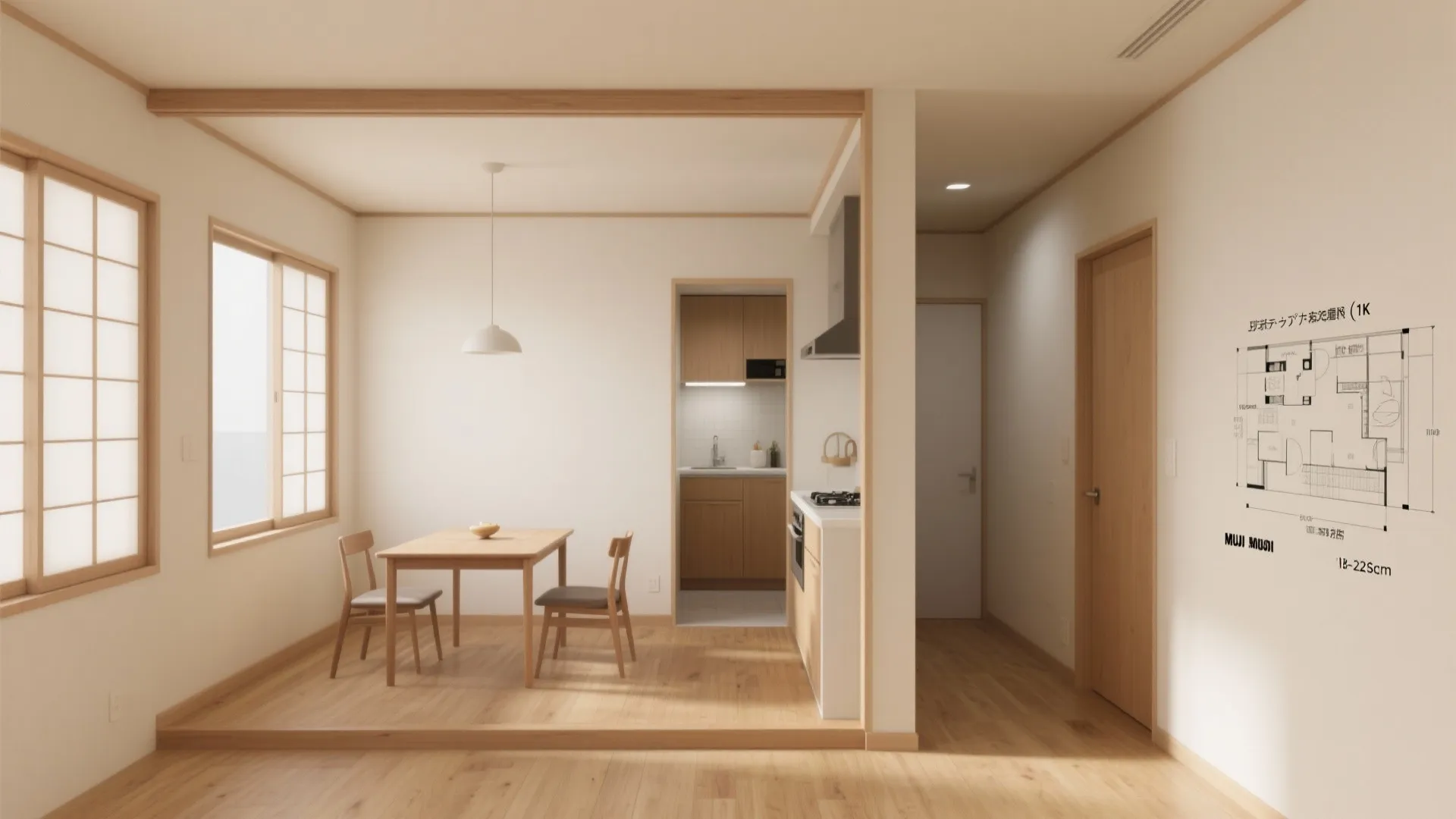 Tips 1: 1Kの基礎サイズを理解する（東京小戸型・日式風格）