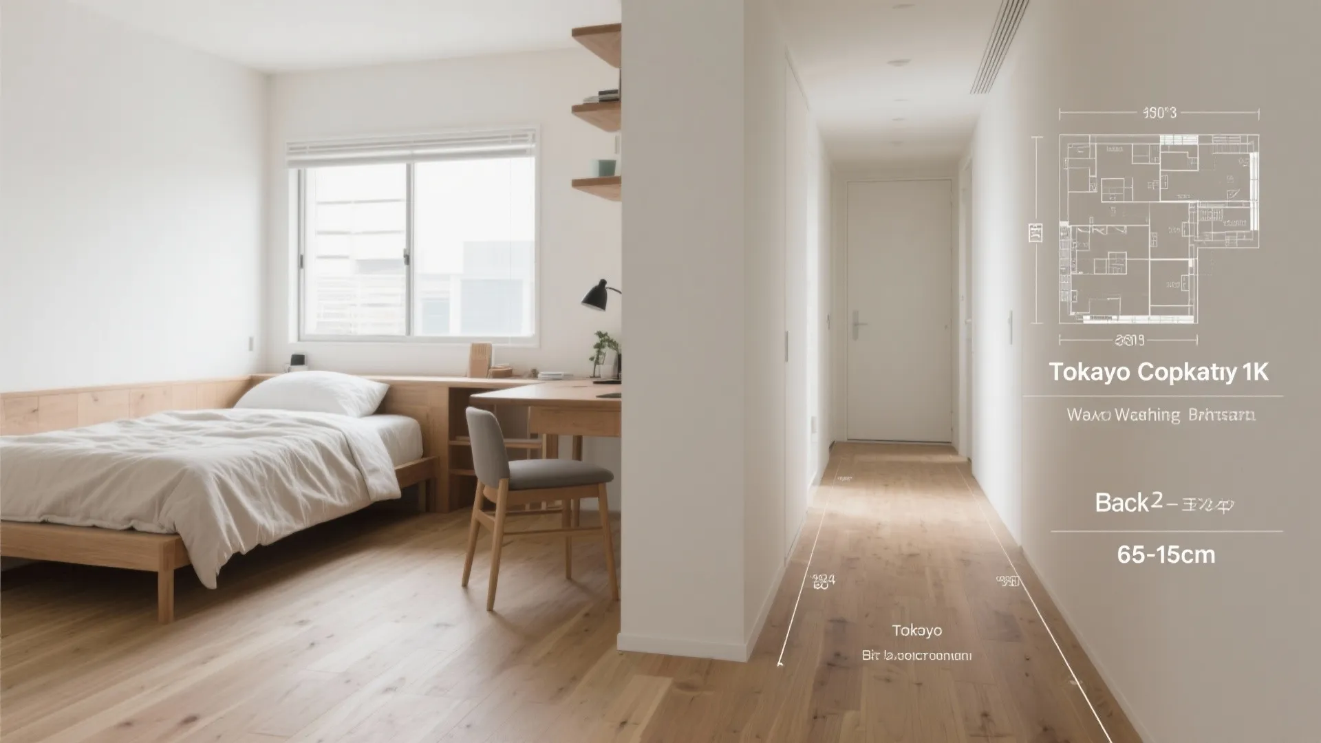 東京小型賃貸の定番：ベッドとデスクは“L字”か“背中合わせ”