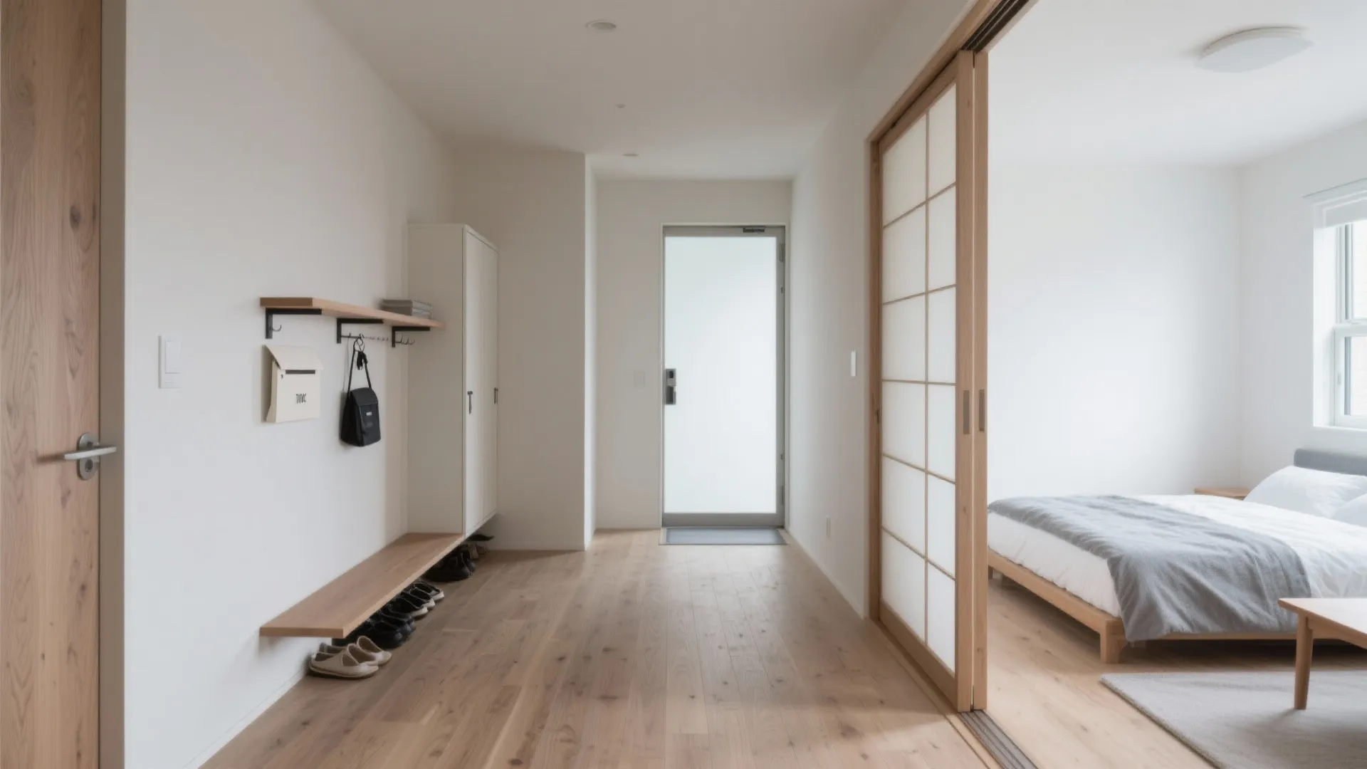 1Kを快適にする動線計画：玄関からベッドまでを一直線にしない