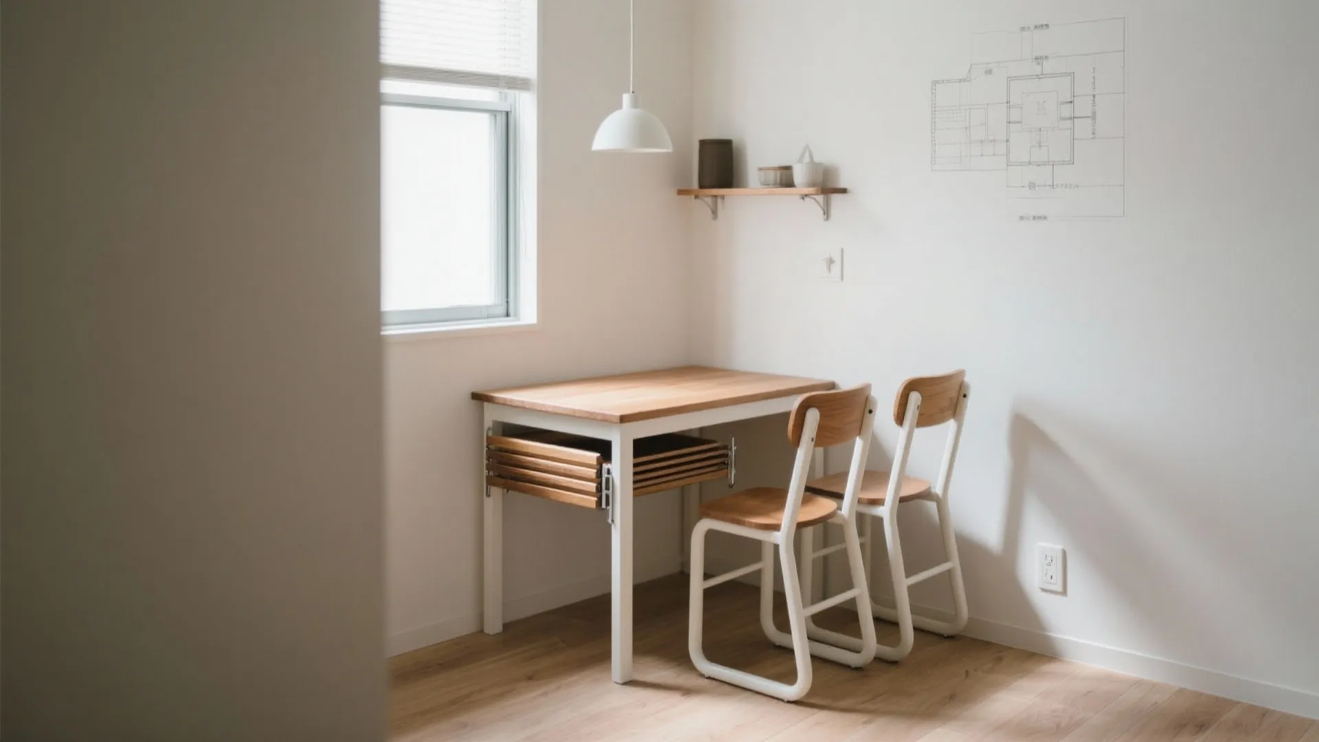 Tips 5: ダイニングは“折りたたみ＋壁付け”で（収納技巧×東京小戸型）