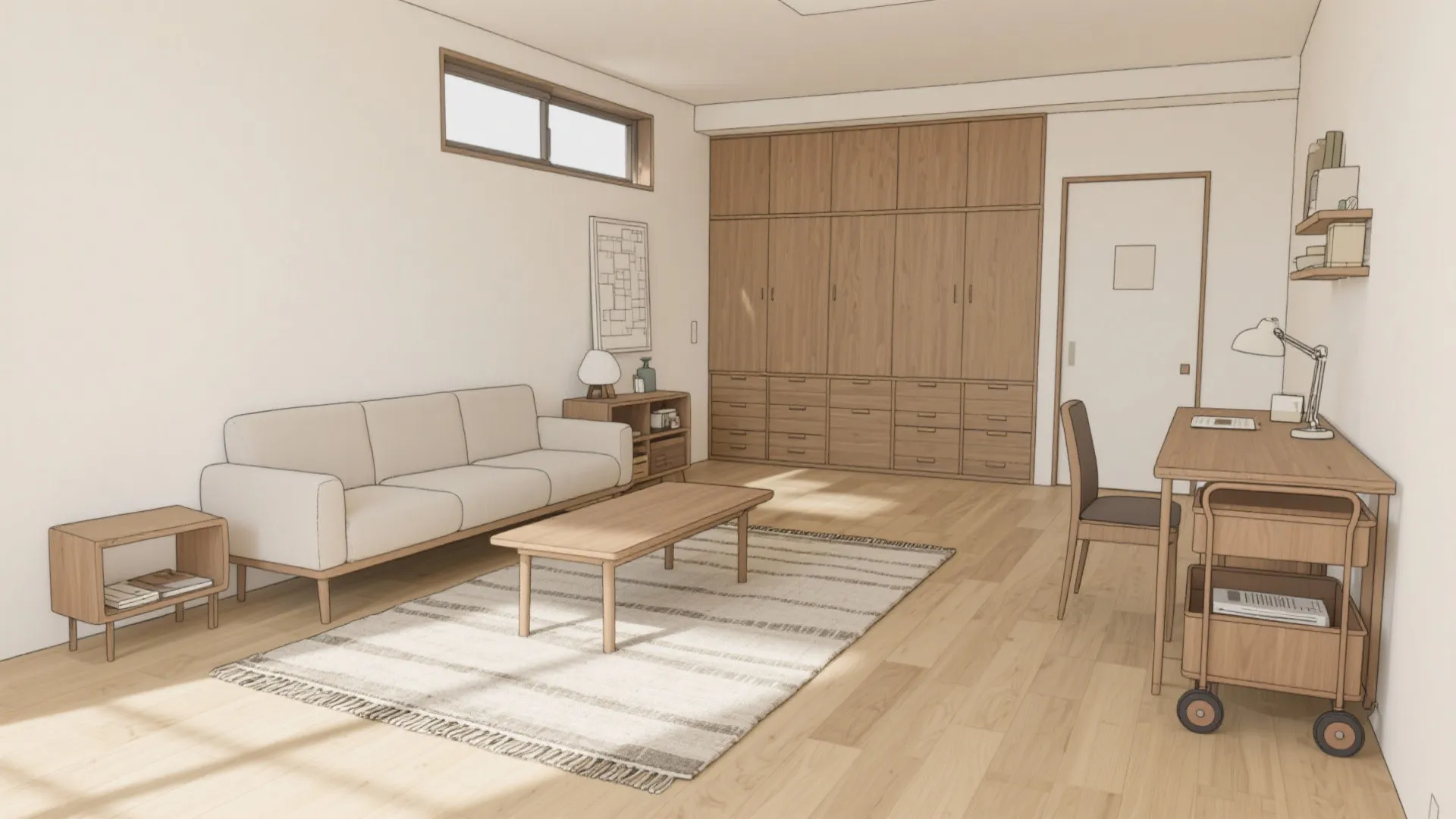 家具は“帯”で置く：東京の小さな住まいに効く収納の工夫と高さ制御