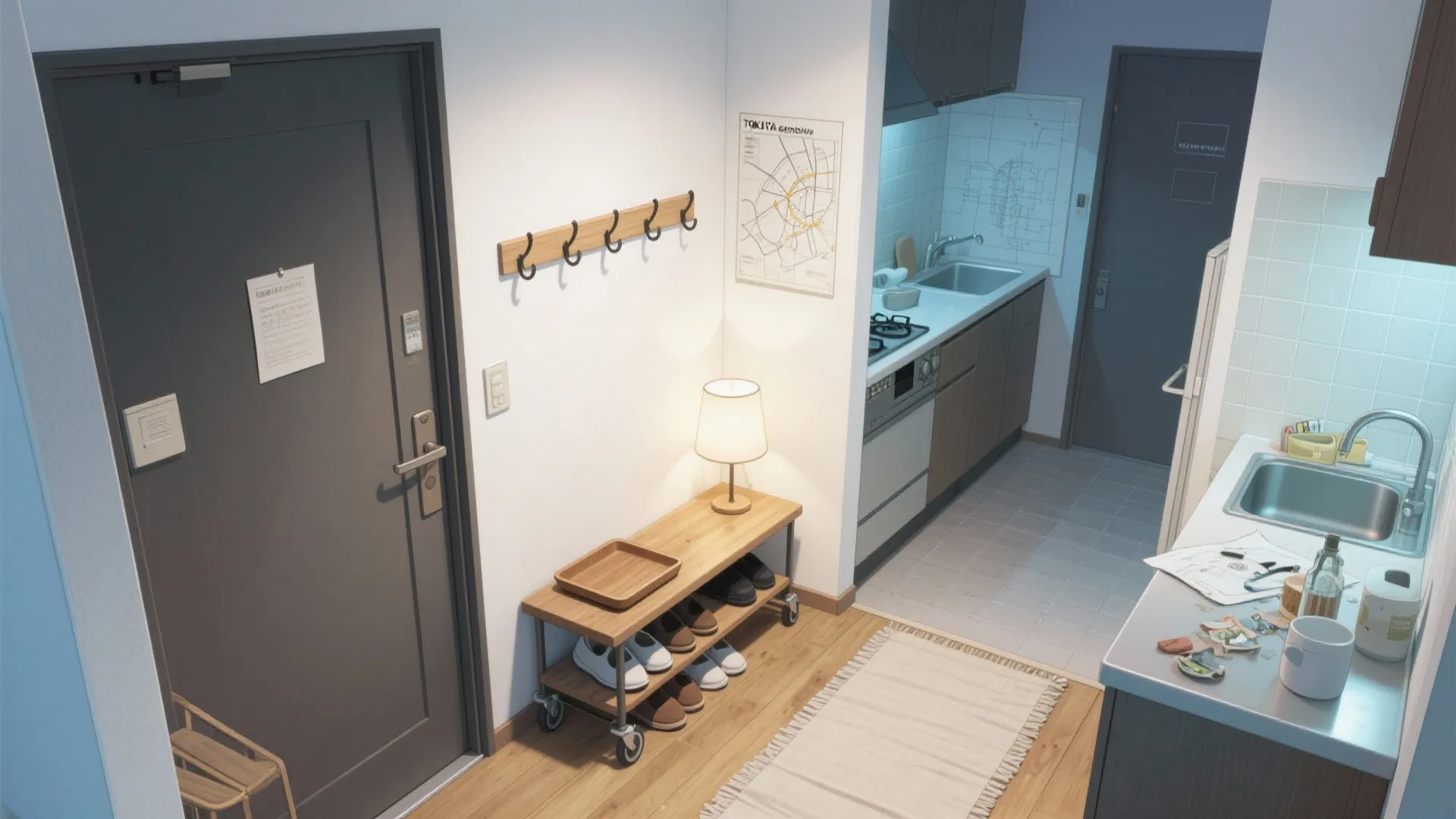 Tips 1: 玄関〜キッチンの動線を最短化し、東京小戸型でも“戻さなくて済む”をつくる（動線規劃）