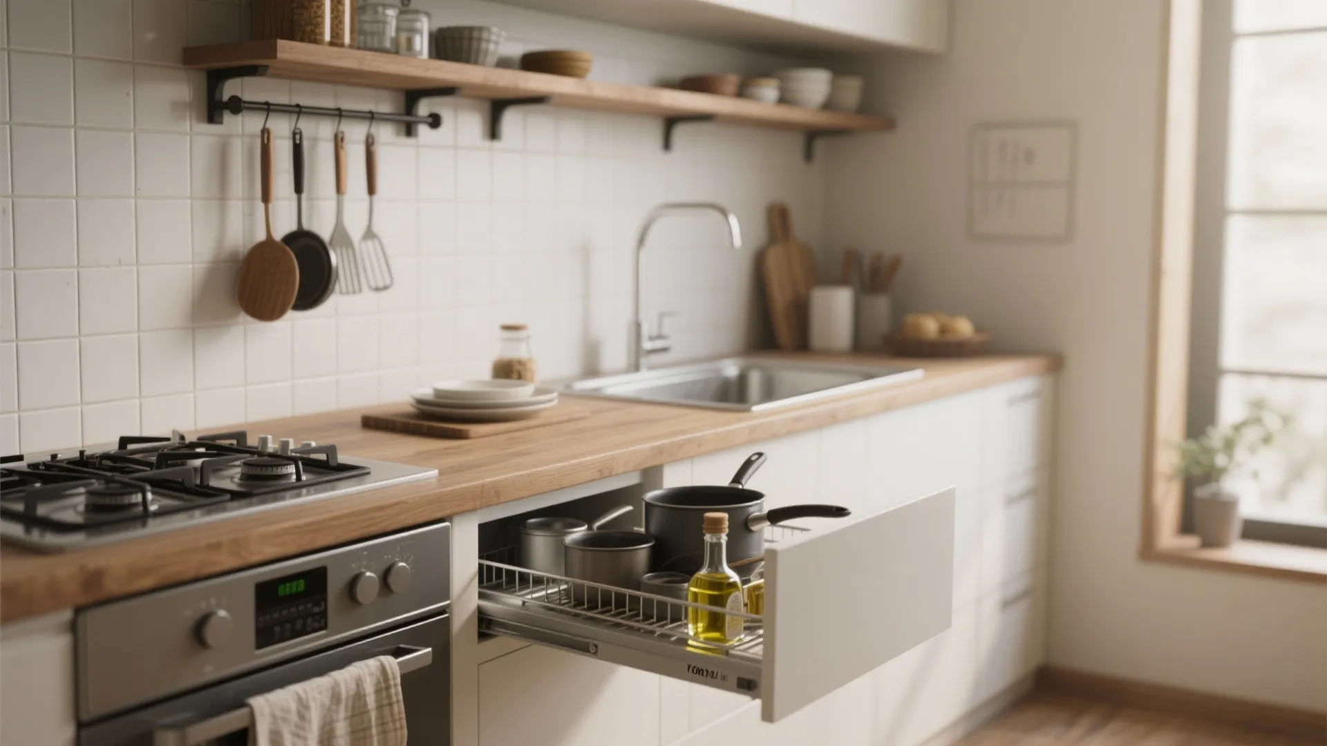 3. キッチンまわりは「動線规划」で回遊させる：シンク横20cmを活かす