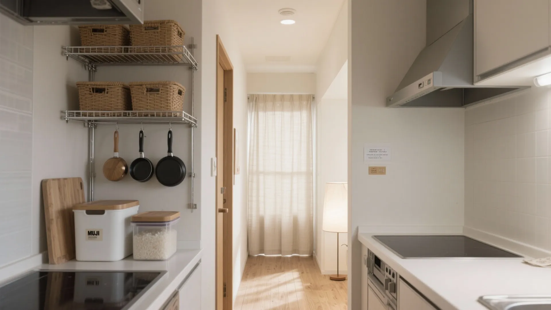 Tips 1: 玄関～キッチンの動線を切らないメタルラック配置（東京小戸型・動線规划）