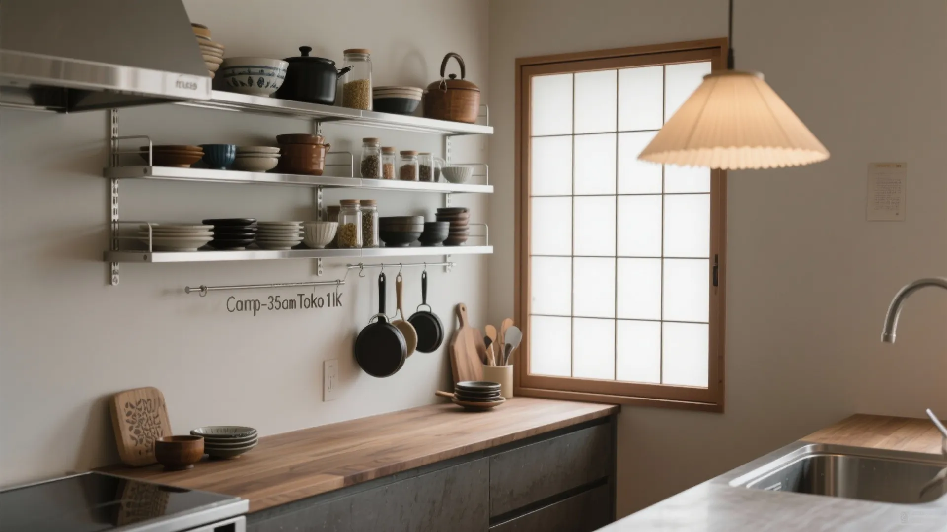 Tips 1: キッチン背面に“見せる収納”で東京小戸型を整える