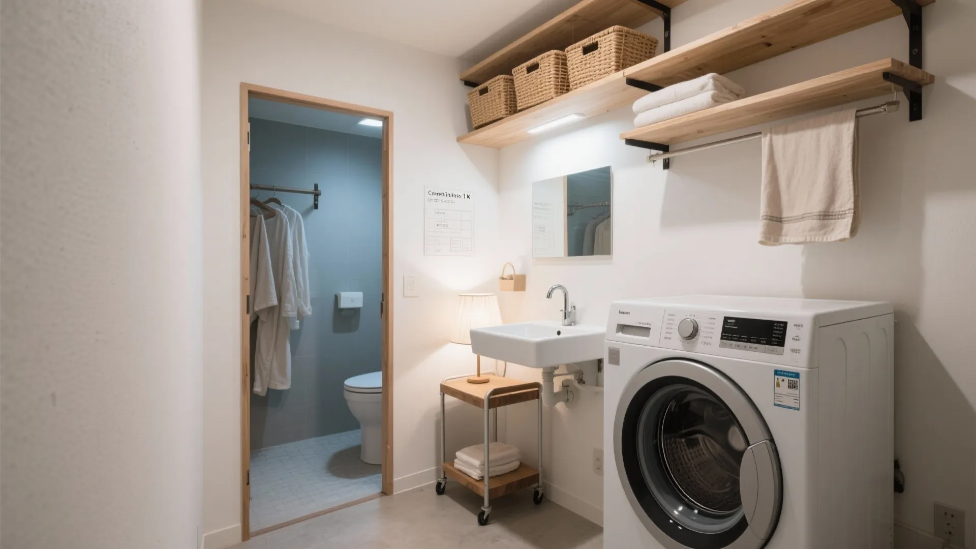 洗面・洗濯の動線をひと続きにする（東京小戸型）